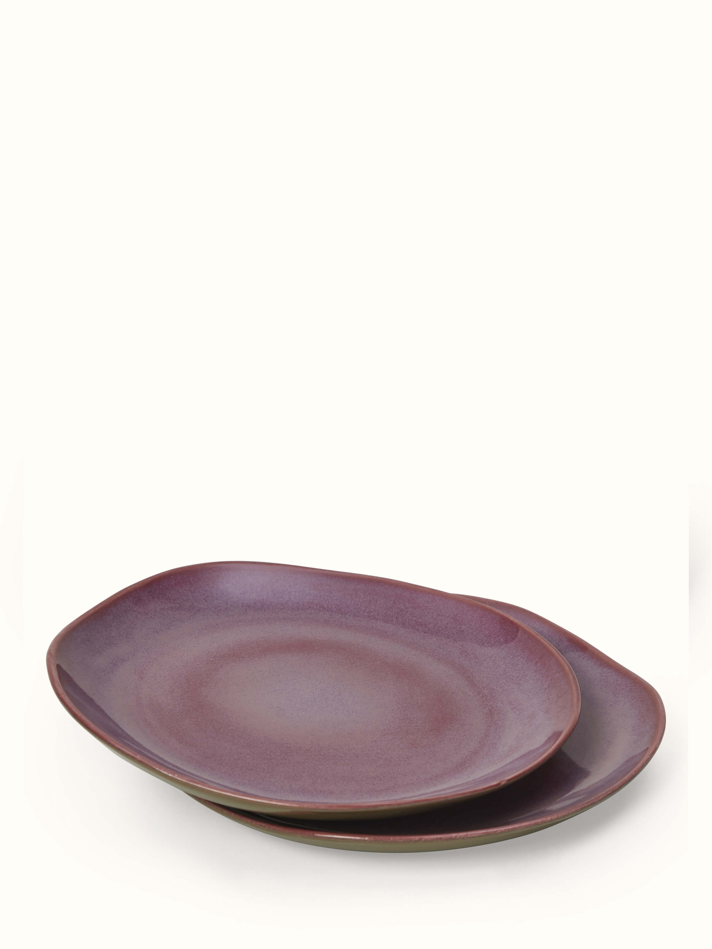 Front view of Khurja Pottery Ceramic Dinner Plates set with colorful patterns