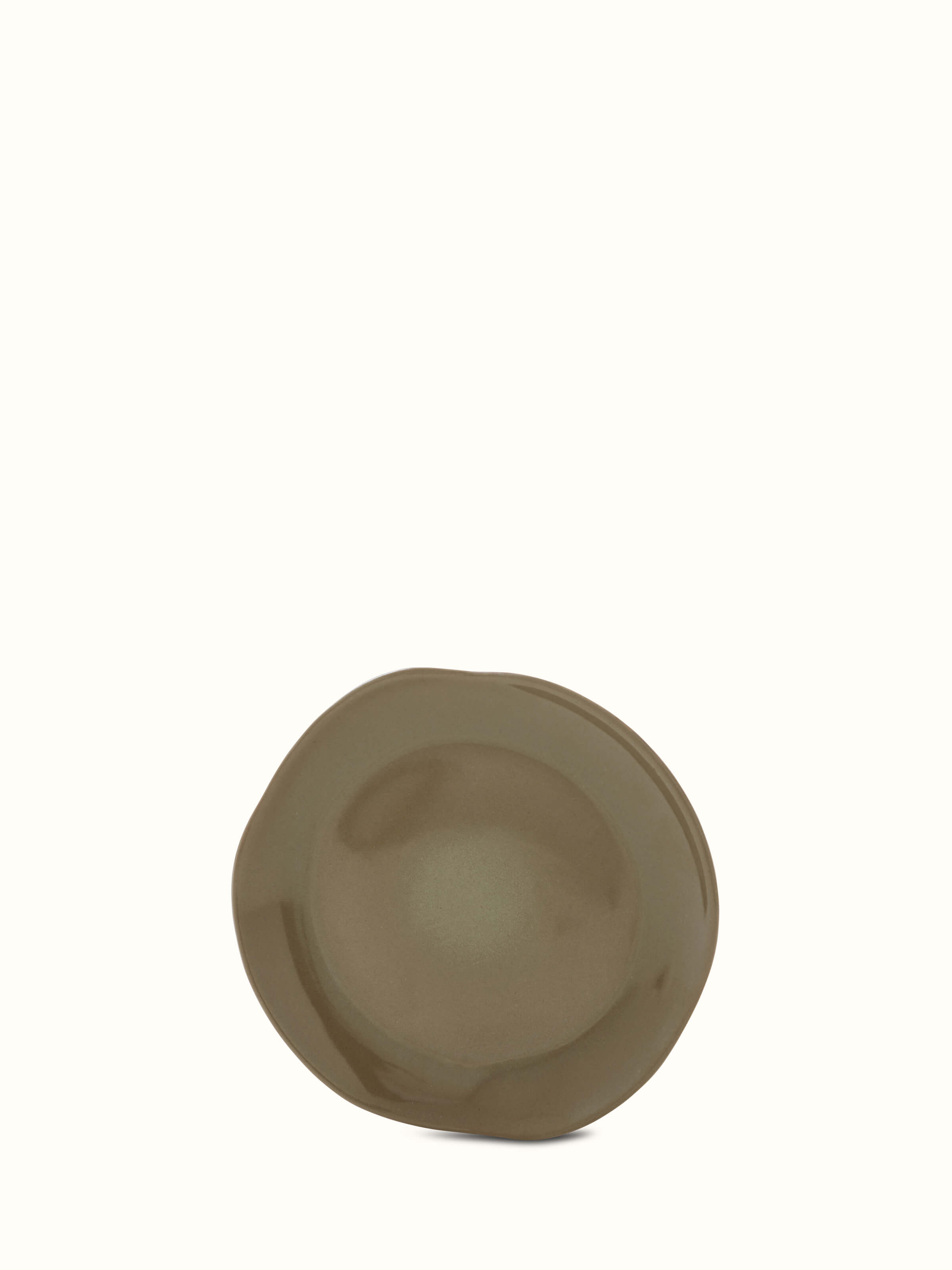 Close-up of Khurja pottery ceramic salad plates (2 pcs) with smooth glaze