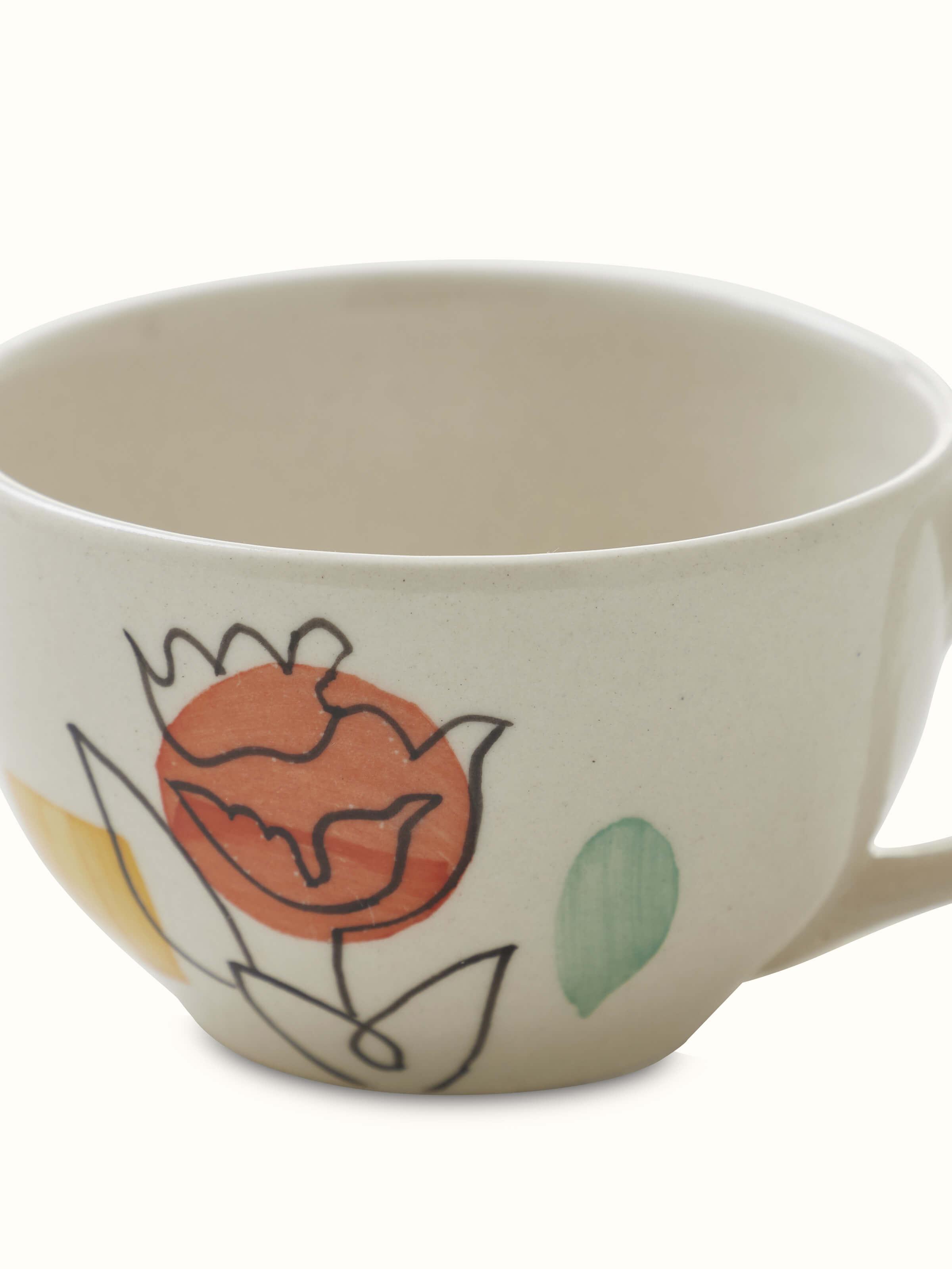 Khurja Pottery Ceramic Soup Bowl highlighting craftsmanship in a detailed view