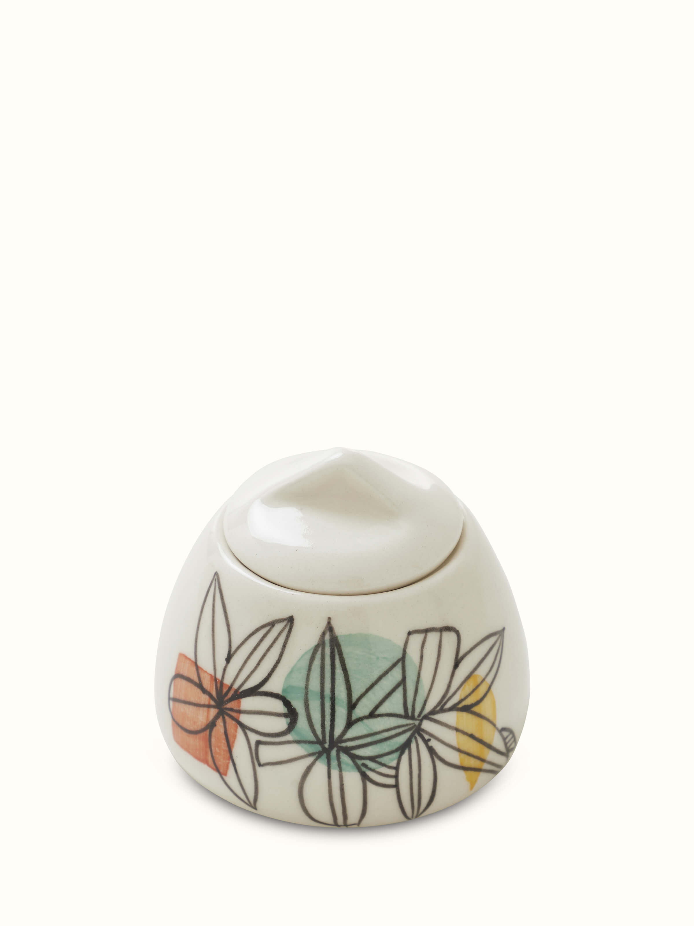 Top view of Khurja Pottery Ceramic Tea Set in white (3 pcs) showing the set arrangement.