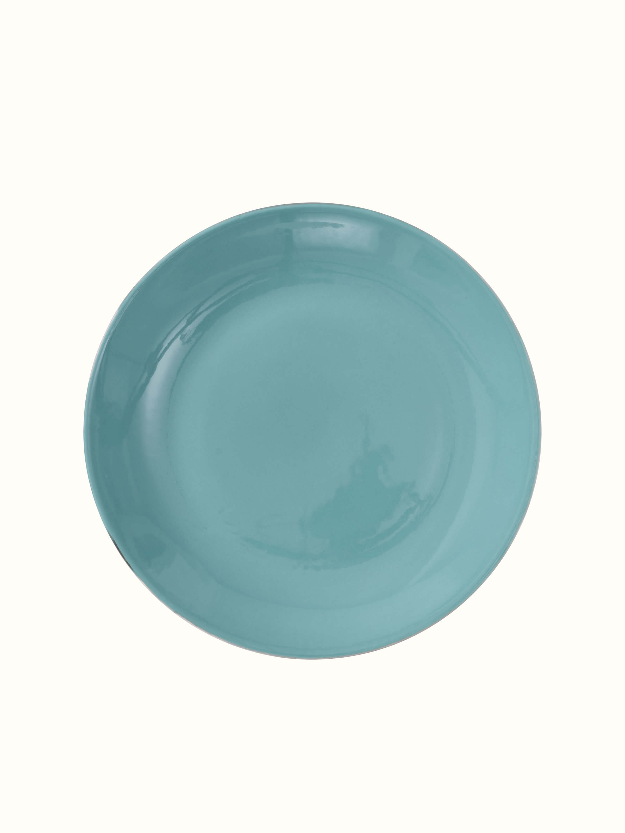 Detailed view of Khurja Pottery Ceramic Dinner Plates Aqua (4 pcs) showing the fine detail and vibrant aqua color.