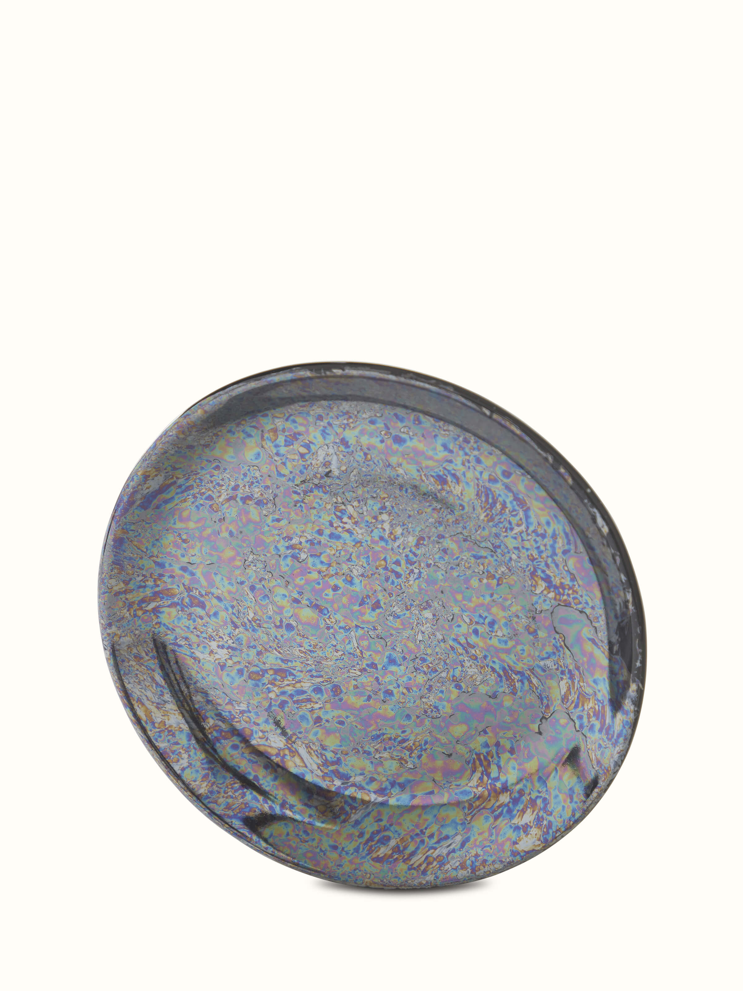 View of Khurja Pottery Ceramic Salad Plates in black, emphasizing the smooth and even finish