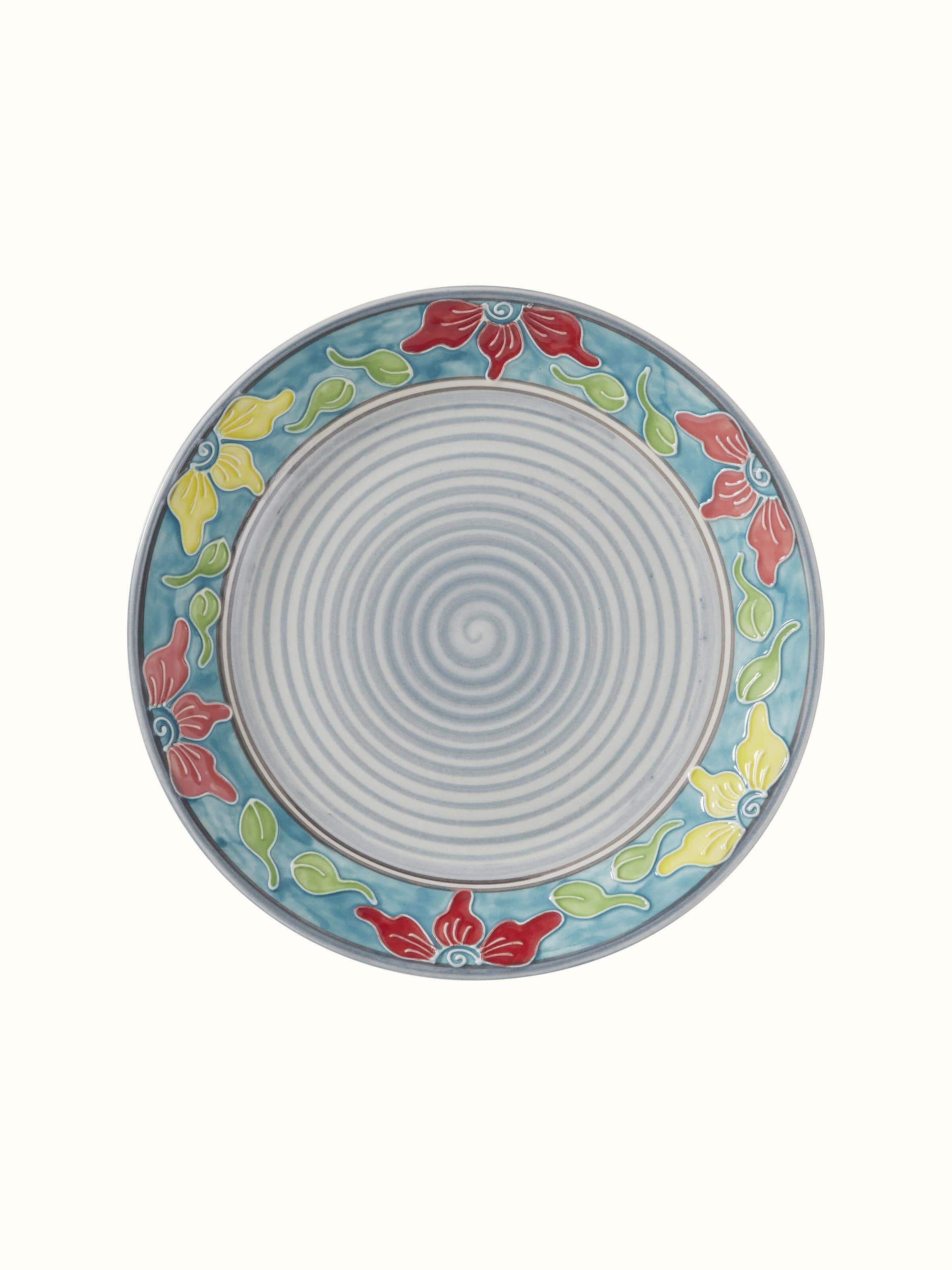 Elegant Khurja pottery ceramic dinner plates set with blue and white design, showcasing intricate patterns, Swadesh