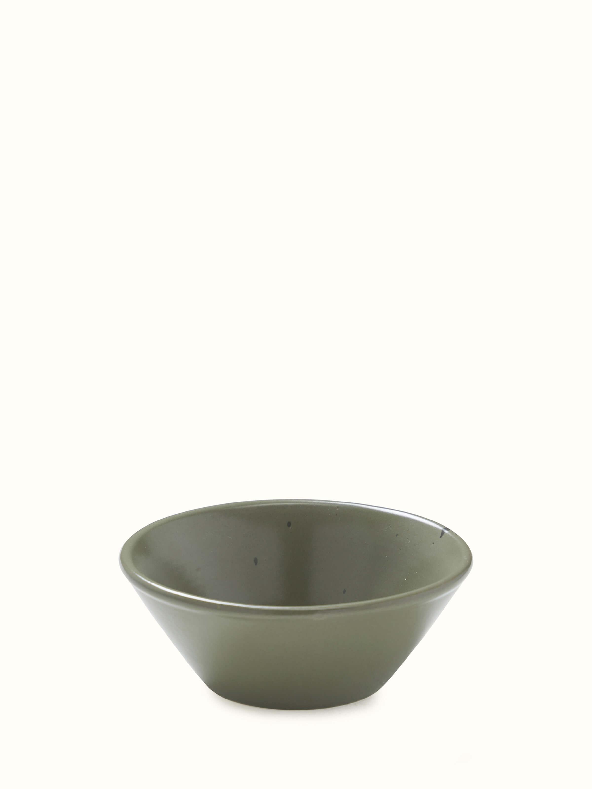 Detailed view of Khurja Pottery Ceramic Dinner Bowls Green (4 pcs) focusing on the pattern and texture
