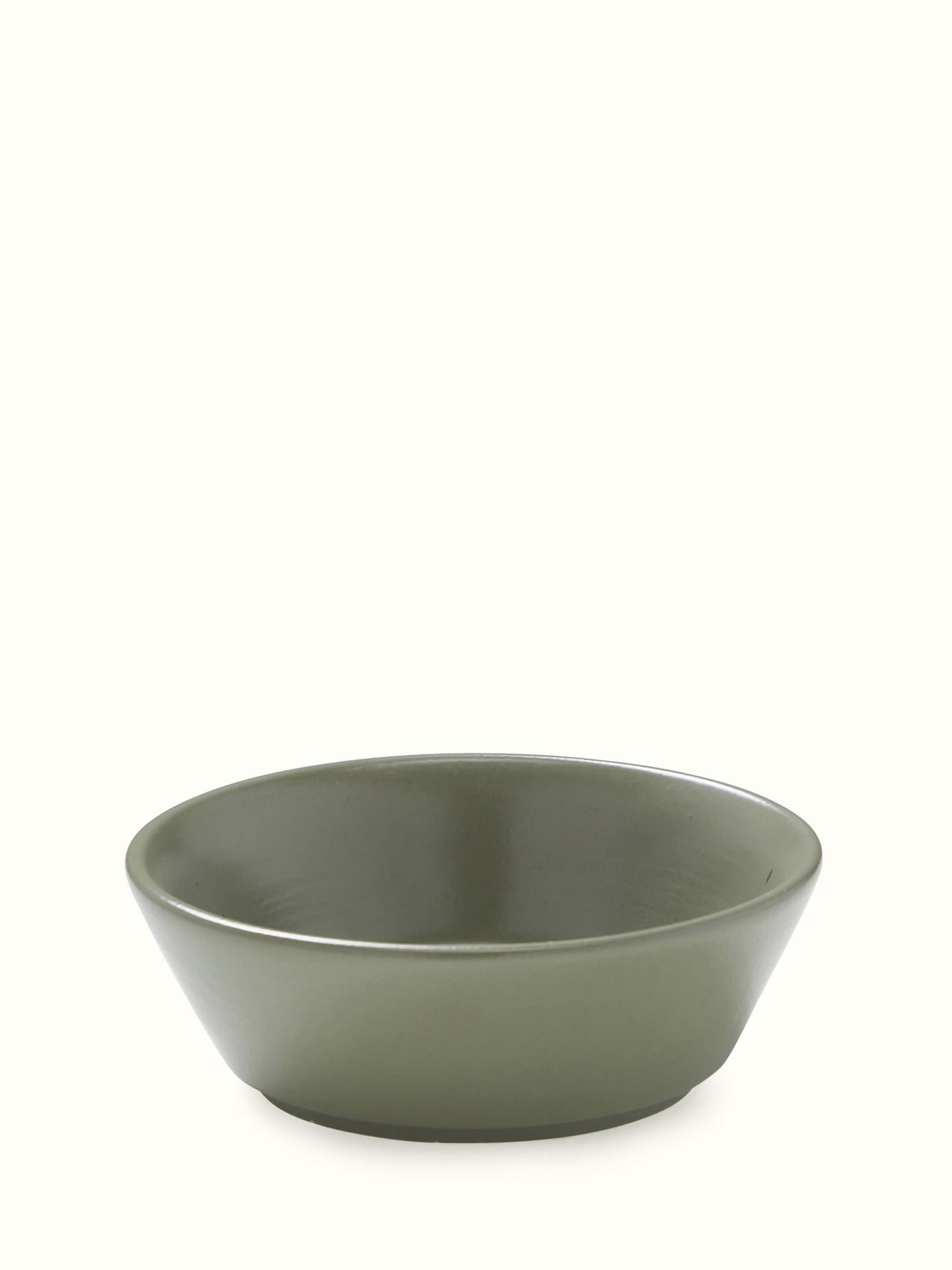 Angled view of Khurja Pottery Ceramic Nut Bowls in Green (2 pcs) with detailed close-up.