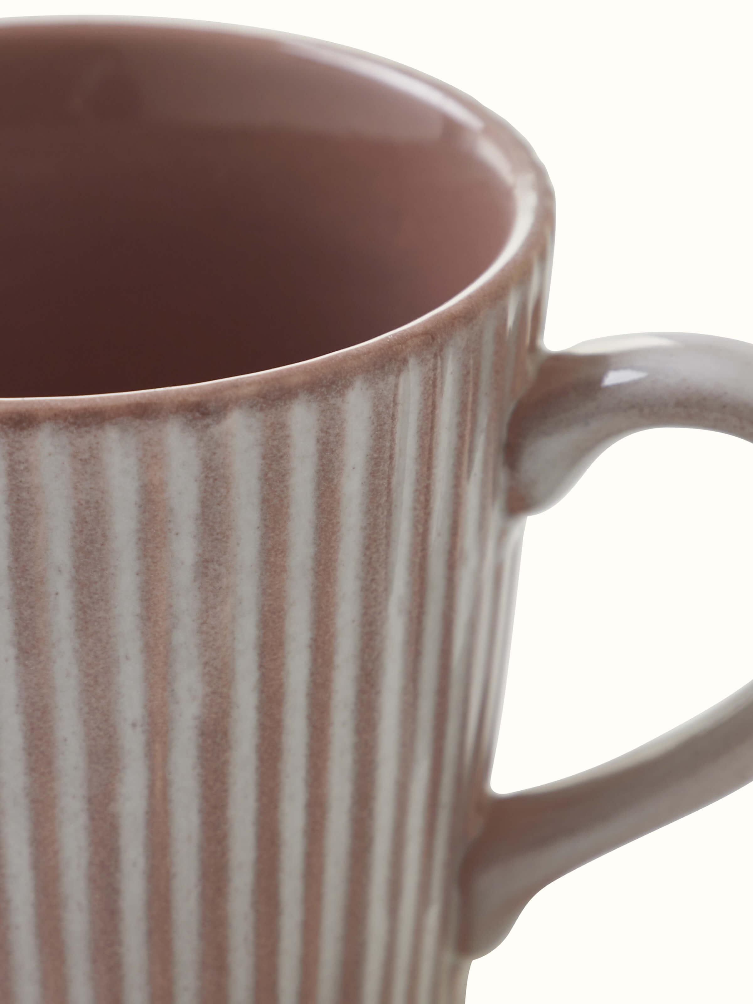 Detailed view of Khurja pottery blue and white ceramic coffee mugs (2 pcs) focusing on the intricate hand-painted designs and texture.