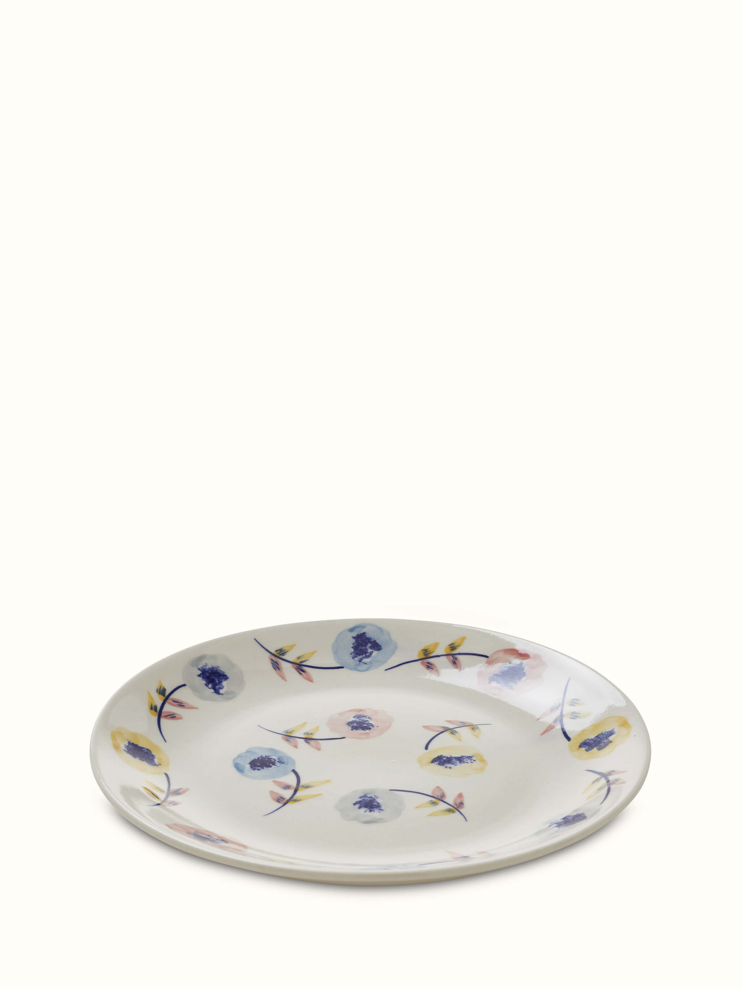 Top view of Khurja pottery ceramic dinner plates (4 pcs) showcasing their beautiful design