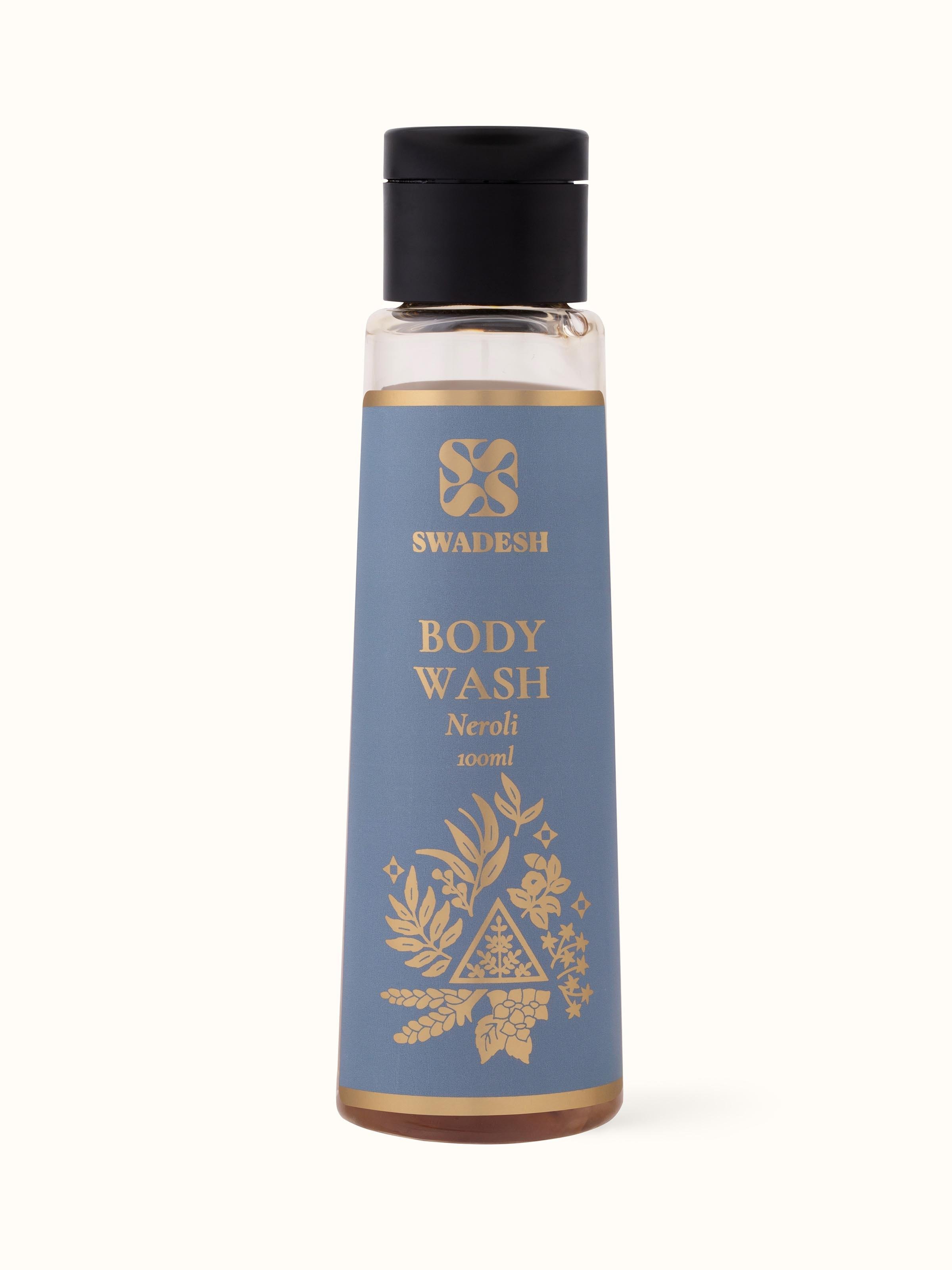 Front view of Body Wash Neroli featuring elegant packaging and product label