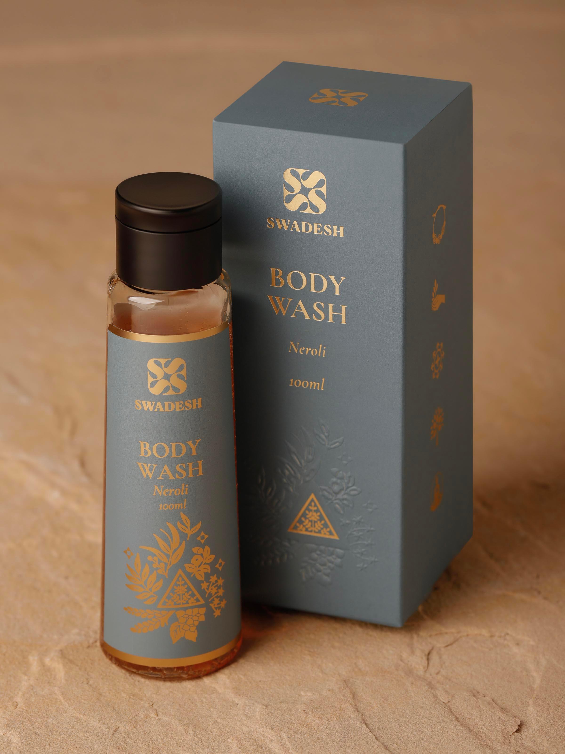 Detailed view of Body Wash Neroli showcasing the bottle design and branding