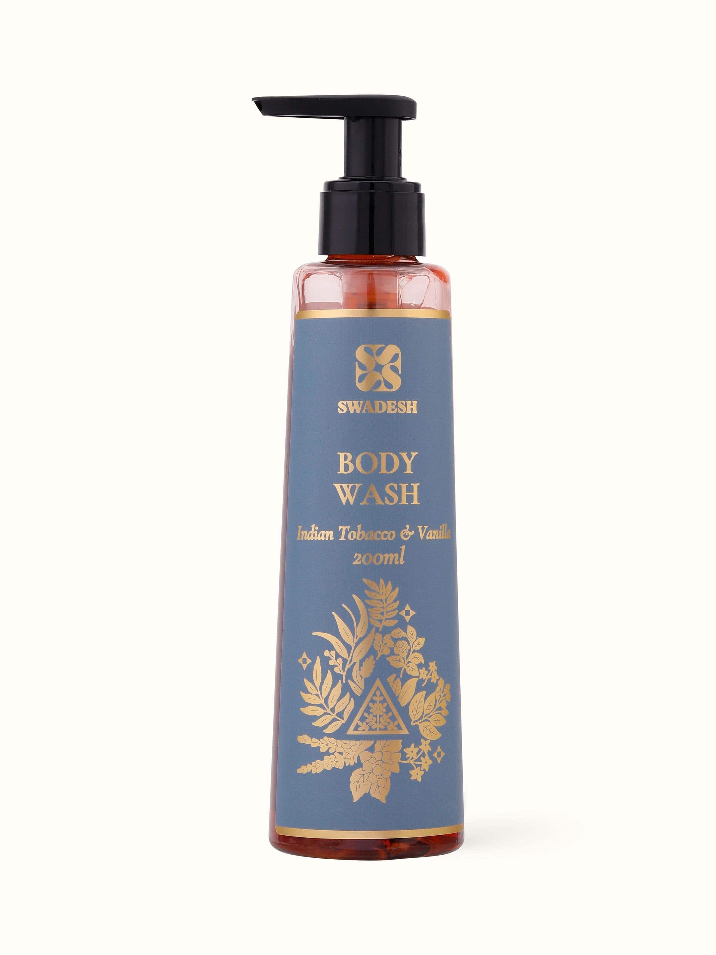Front view of Body Wash Indian Tobacco & Vanilla showing the full bottle design.
