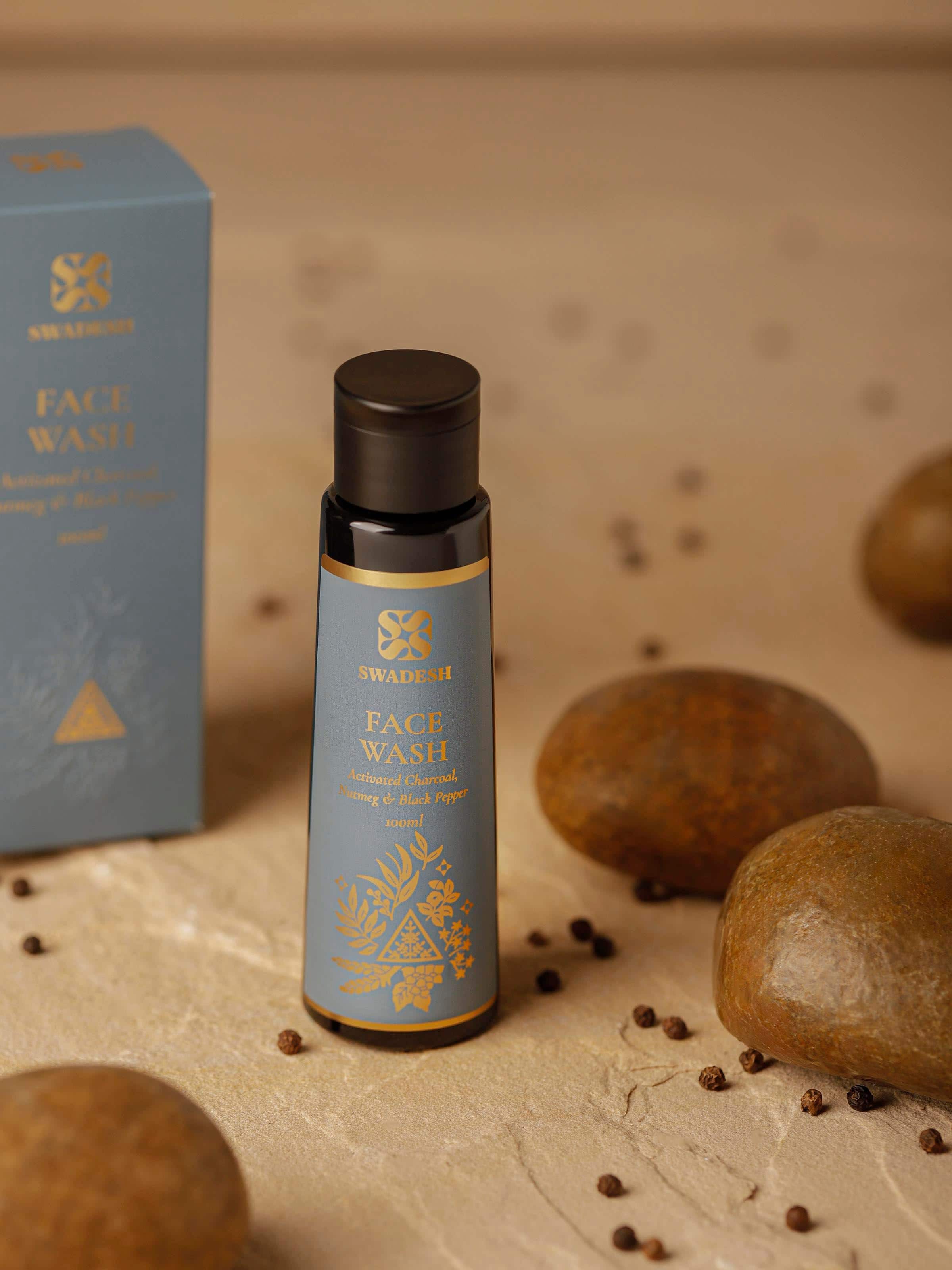 Close-up of Face Wash Activated Charcoal, Tea & Vetiver showcasing the rich texture and nourishing ingredients