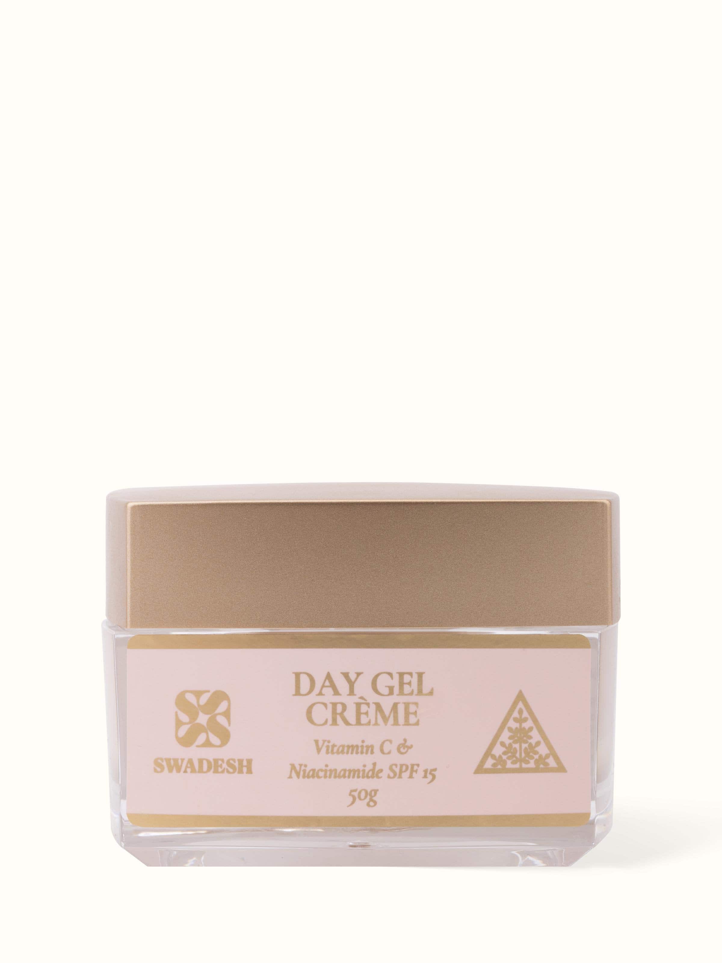 Front view of Day Gel Crème Vitamin C & Niacinamide SPF 15 showing the full product packaging.