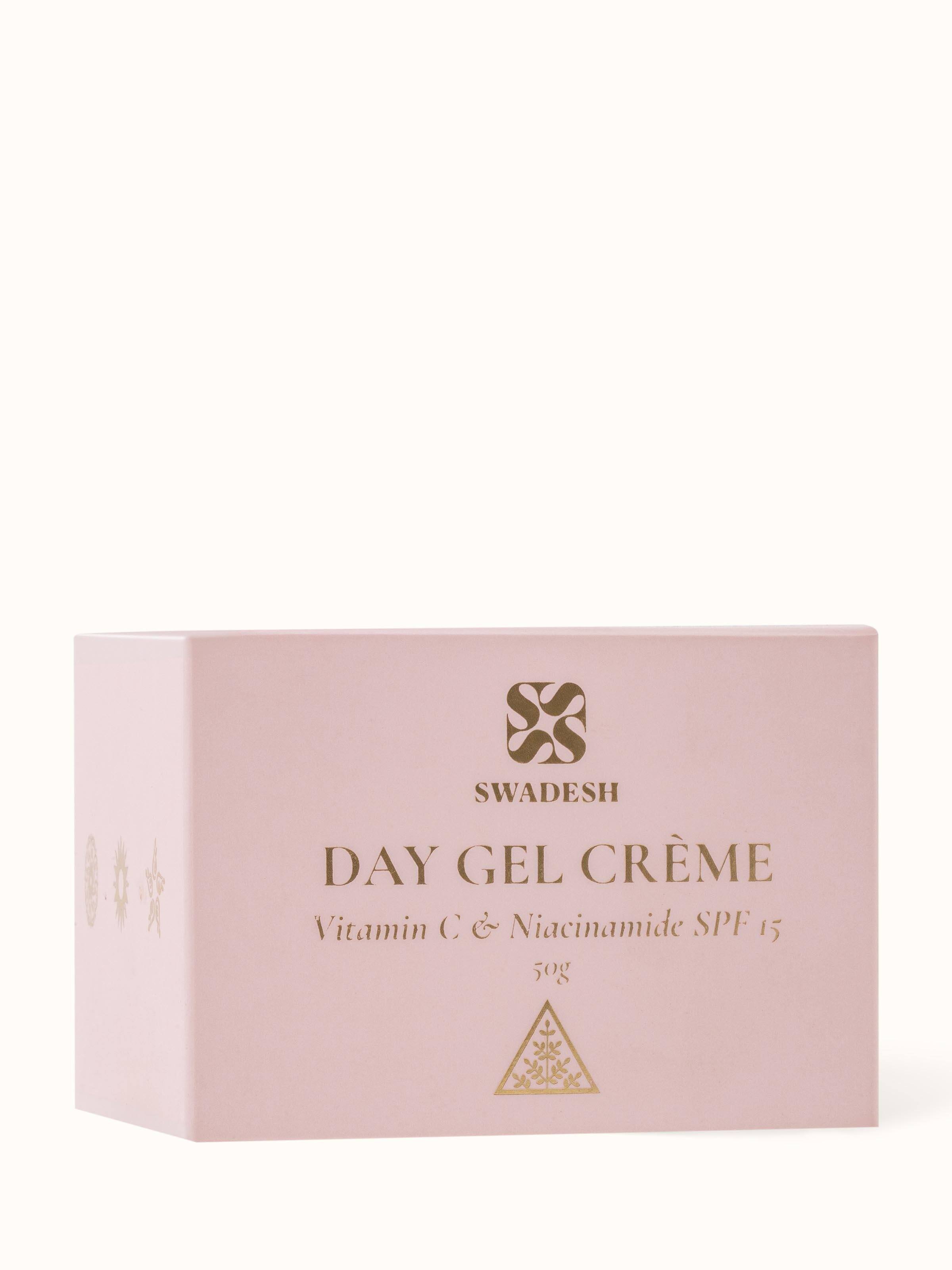 Detail shot of Day Gel Crème Vitamin C & Niacinamide SPF 15 highlighting texture and packaging features.