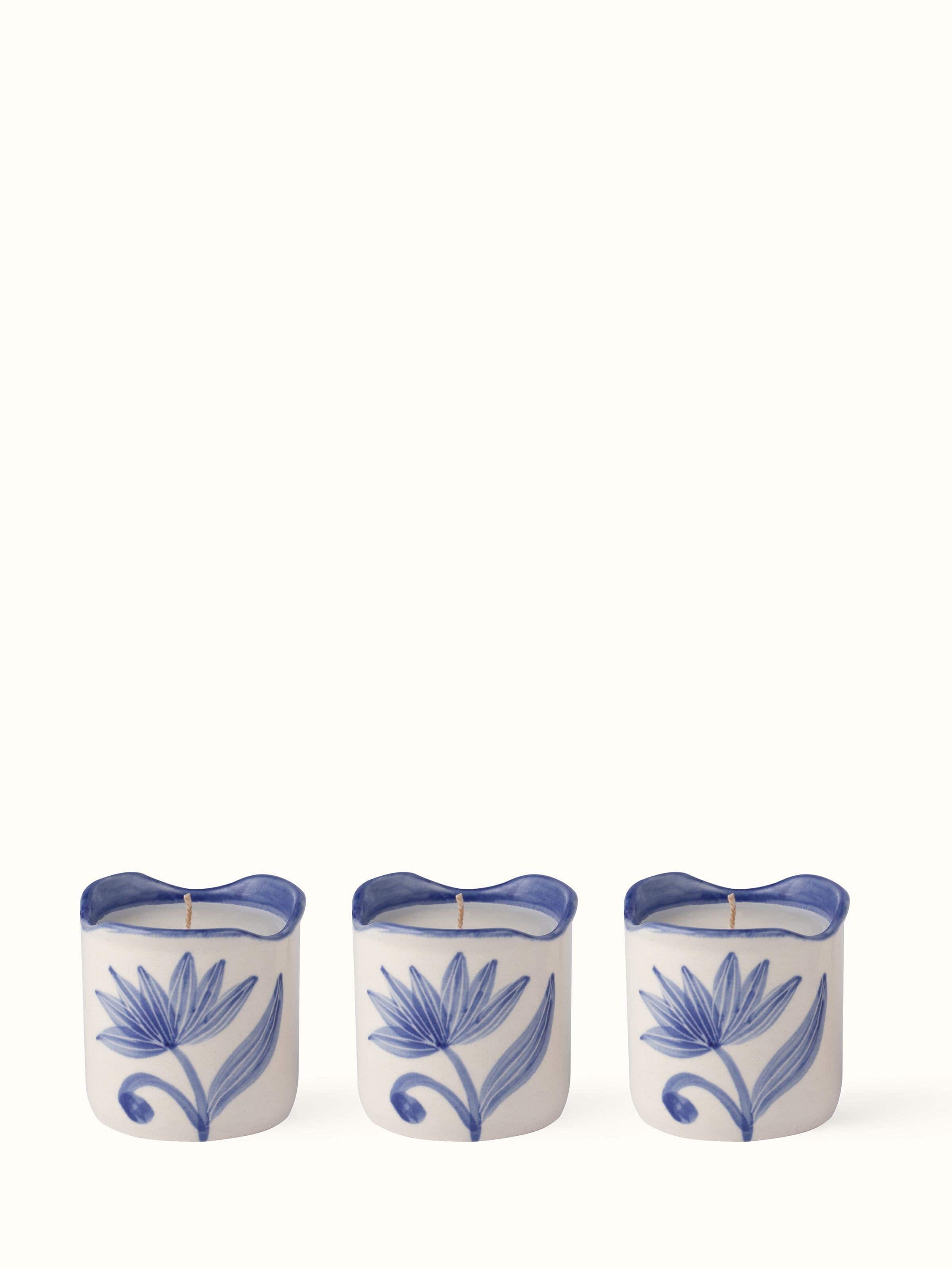 Front view of Ceramic Candles displaying elegant designs and textures