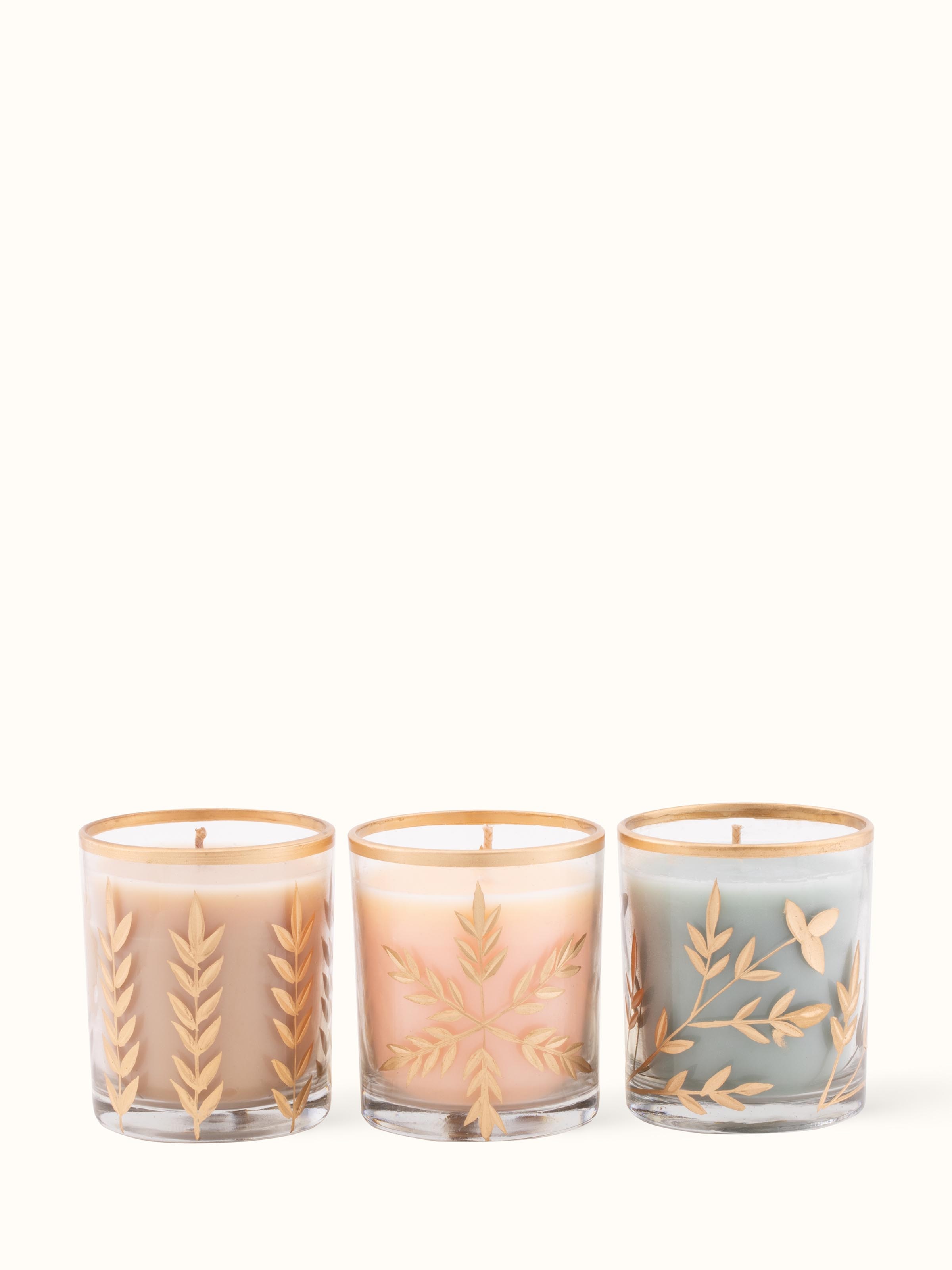 Front view of Mogra Glass Candle showcasing its elegant glass design and delicate floral fragrance