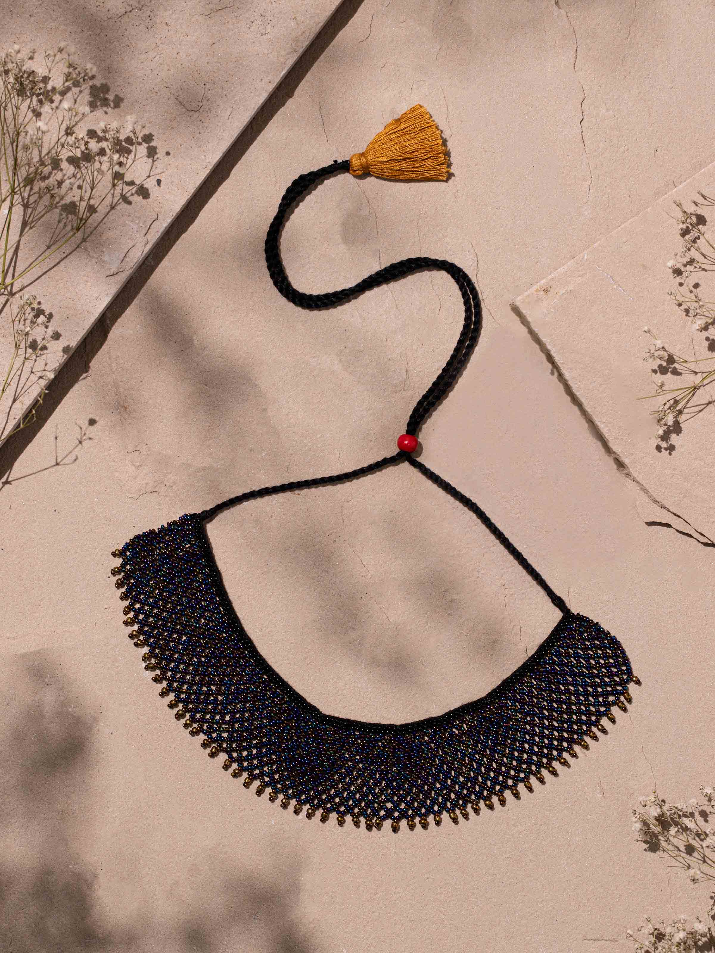 Close-up view of Handcrafted choker emphasizing intricate details and high-quality design