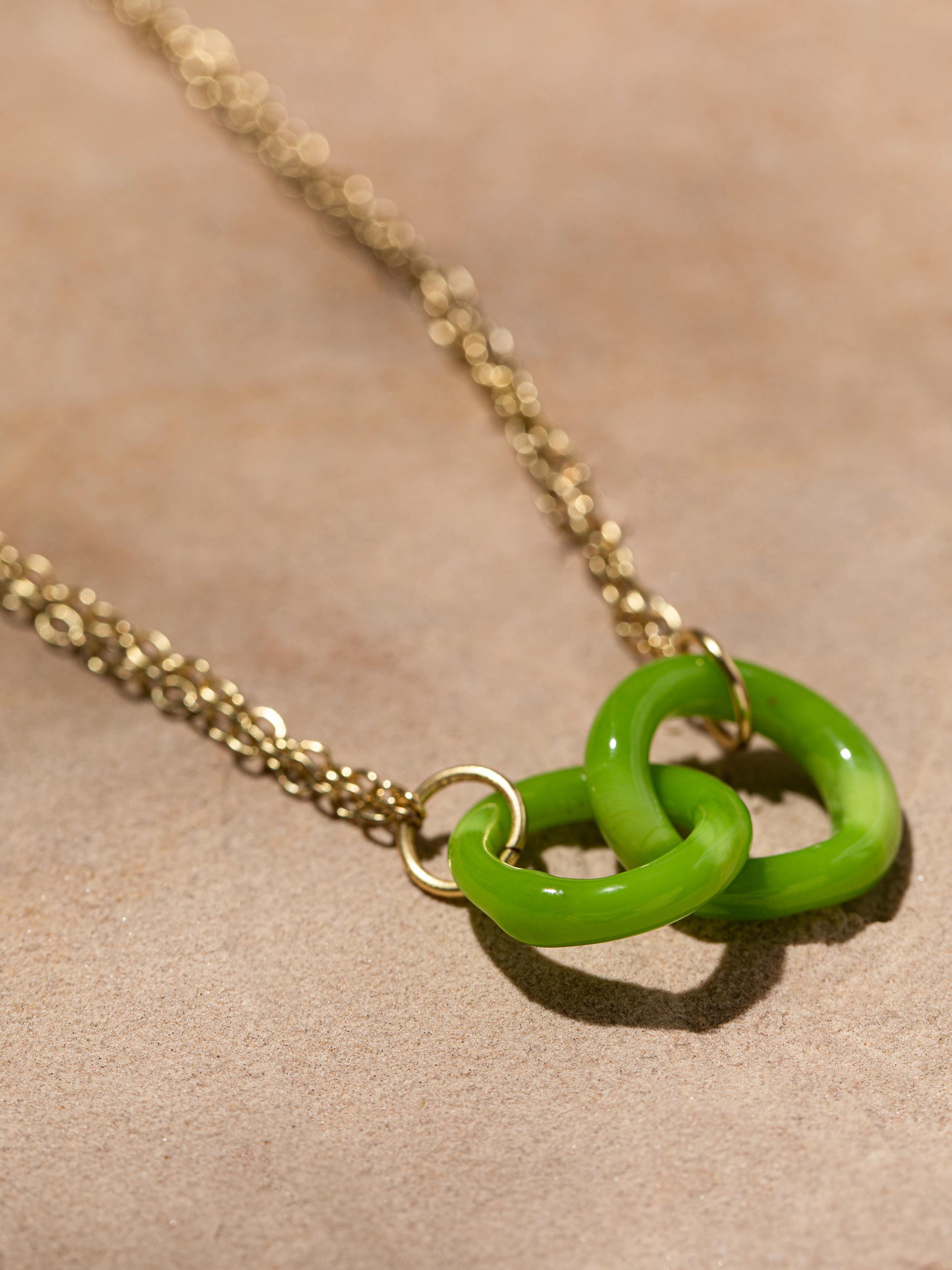 Detailed image of Glass bead collar necklace highlighting fine beadwork and craftsmanship