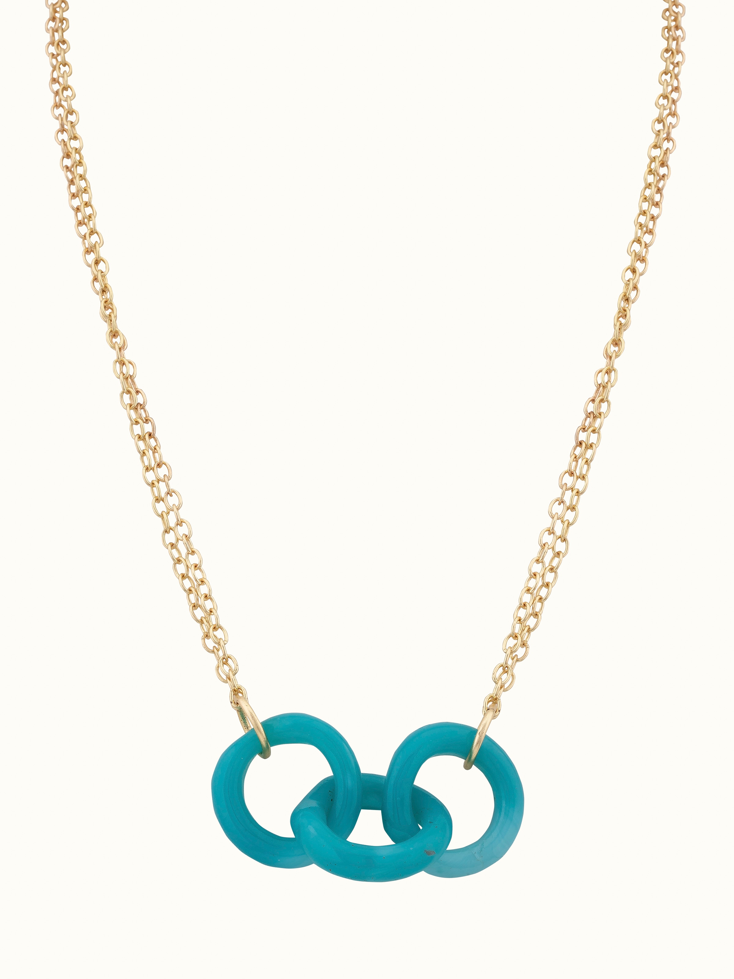 Front view of Glass Bead Collar Necklace featuring vibrant colors and unique bead design.