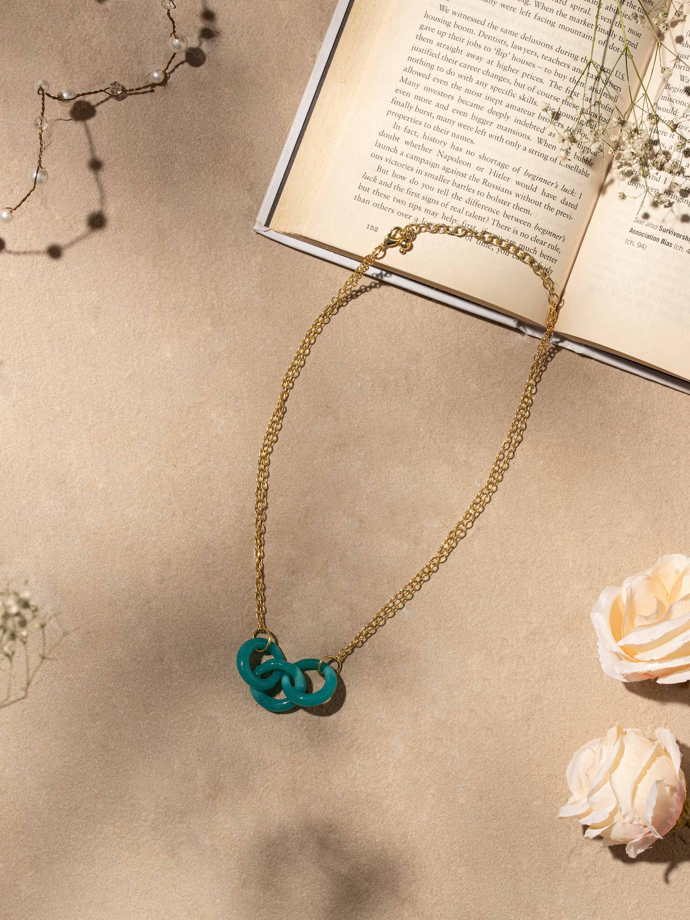 Close-up view of Glass Bead Collar Necklace highlighting intricate bead details and vibrant colors.