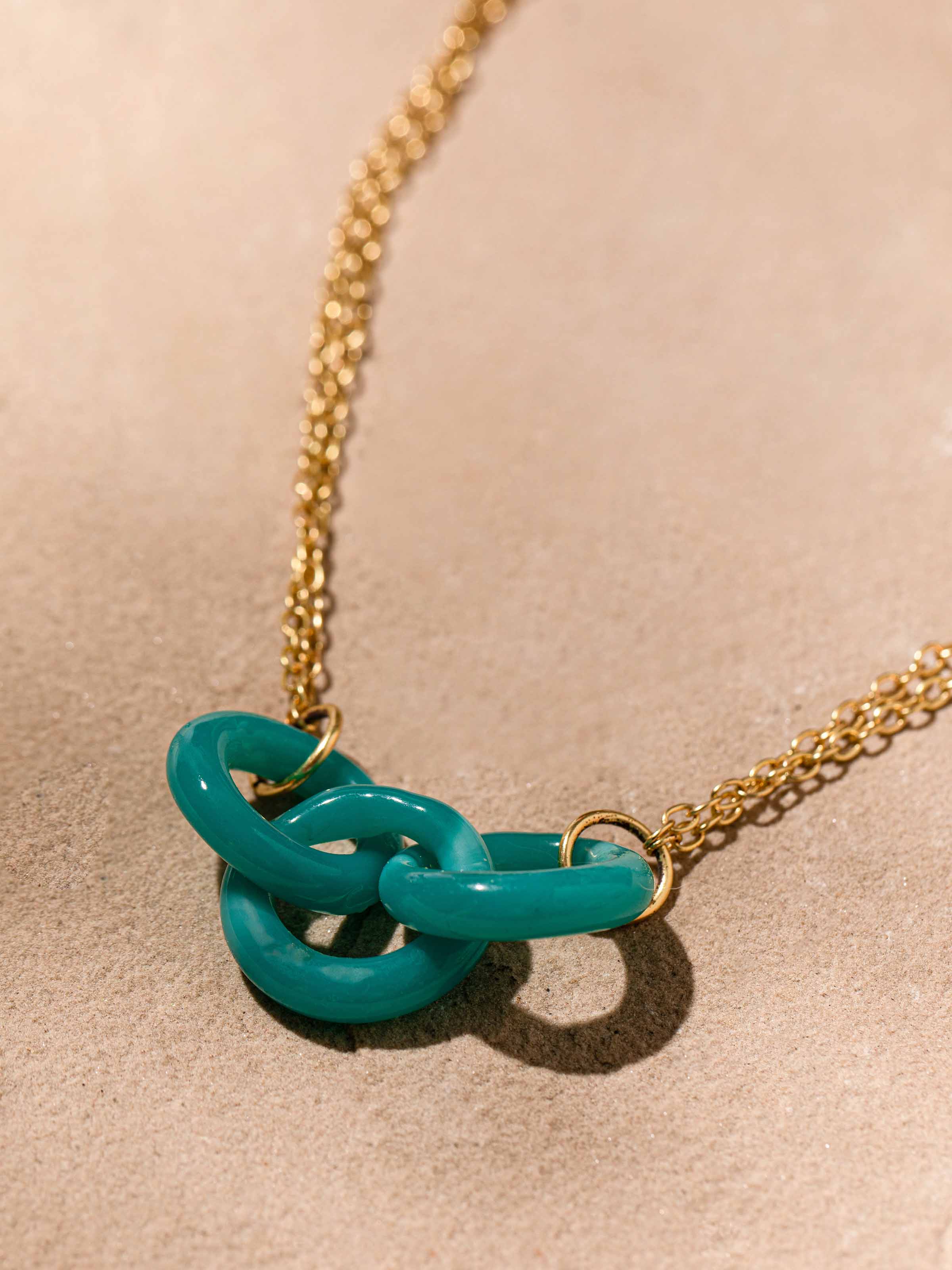 Detailed view of Glass Bead Collar Necklace from a distance highlighting its full design.