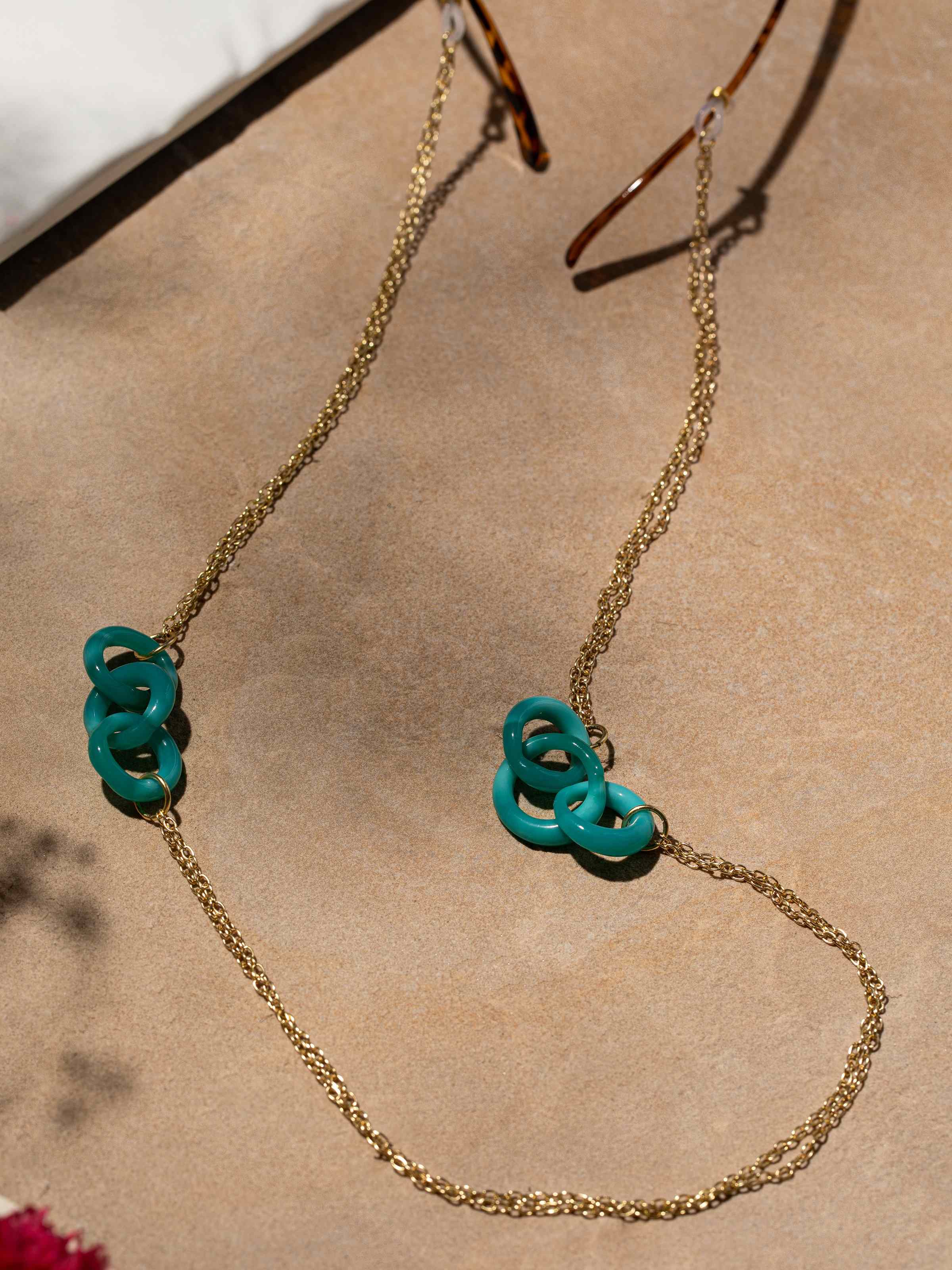 Side view of Glass Bead Lanyard highlighting bead arrangement