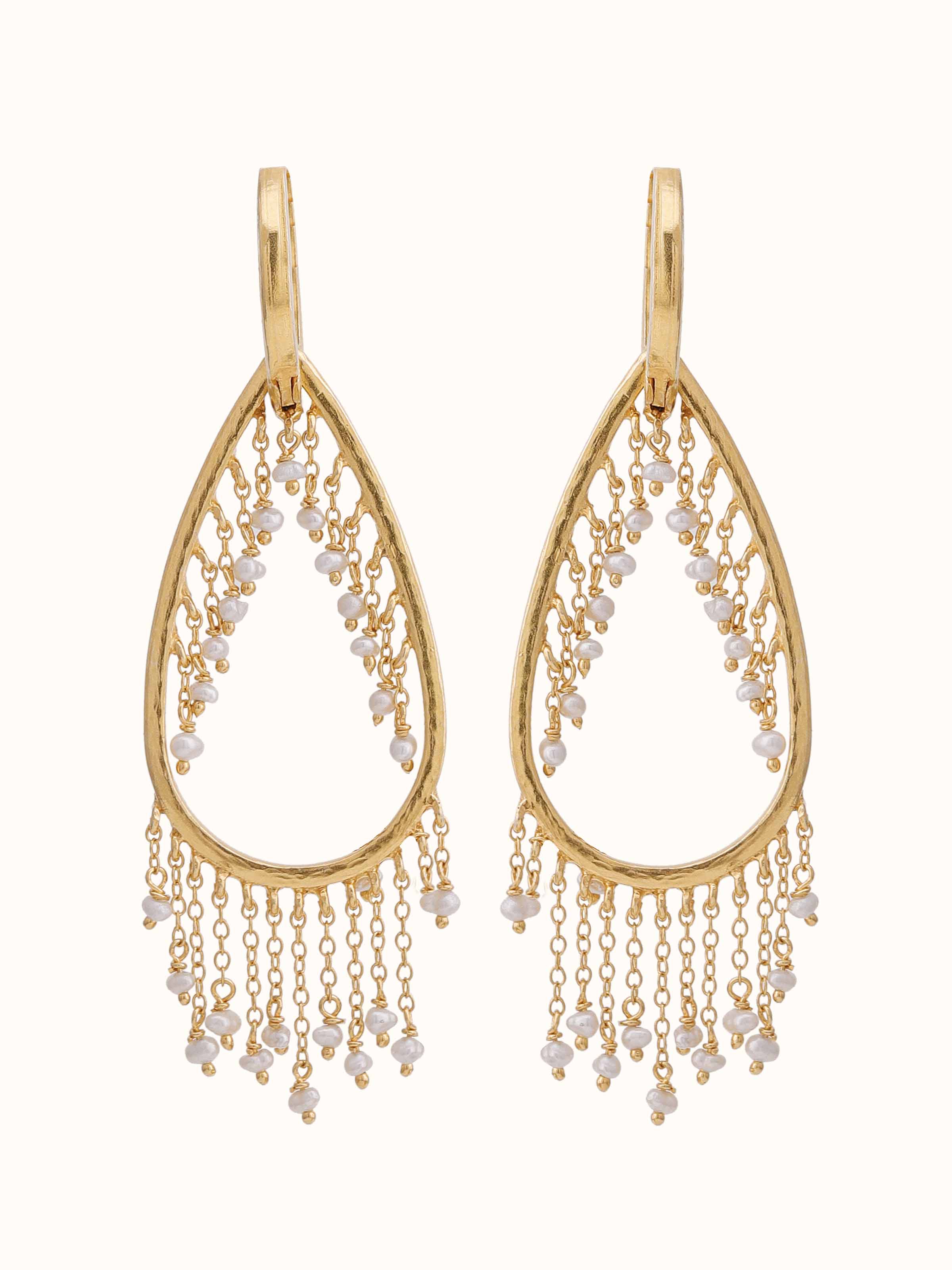 Front view of Silver Flame Glass Long Necklace showcasing elegant glass beadwork.