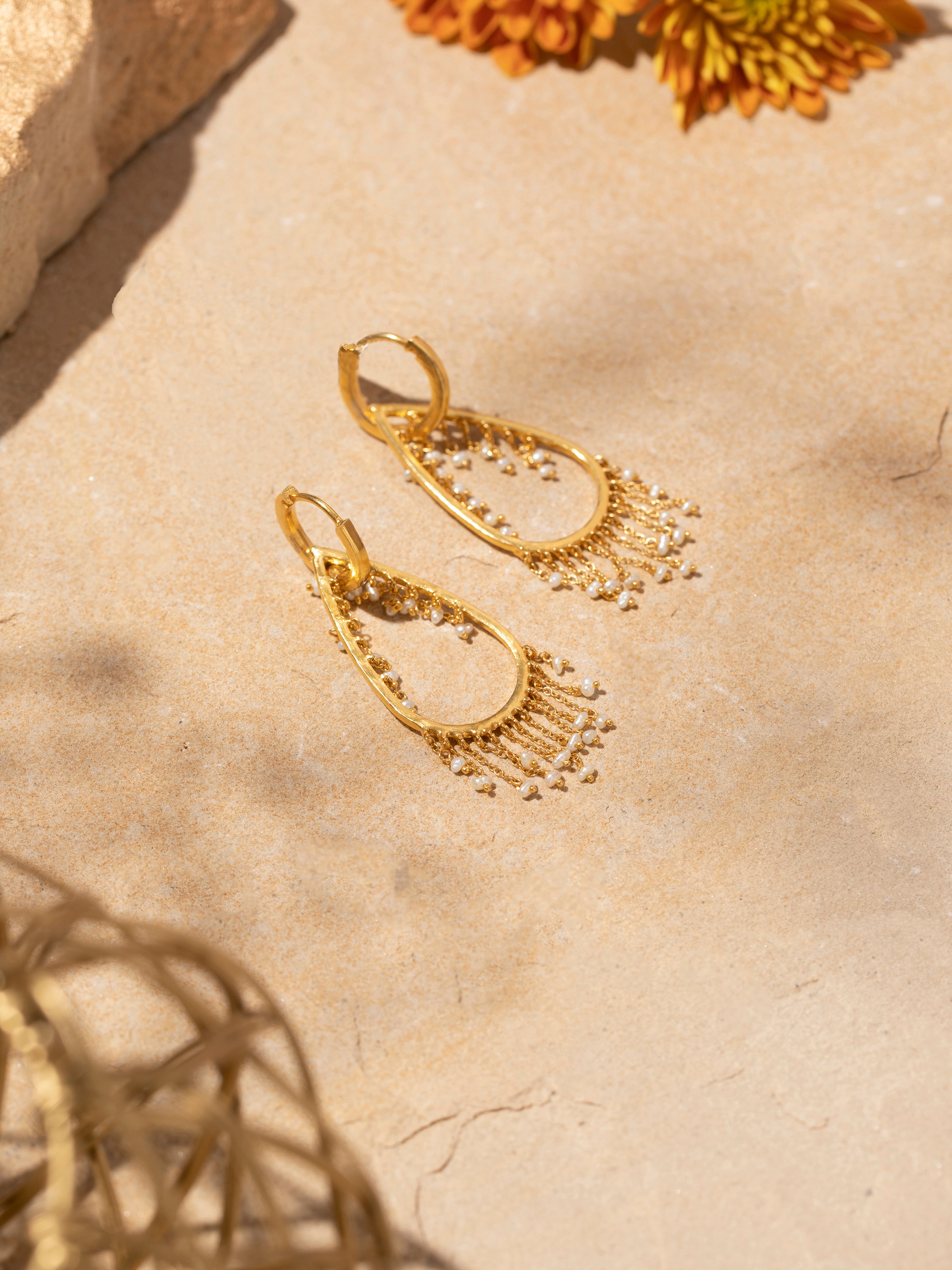 Close-up of Silver Flame Glass Long Necklace emphasizing intricate glass details.