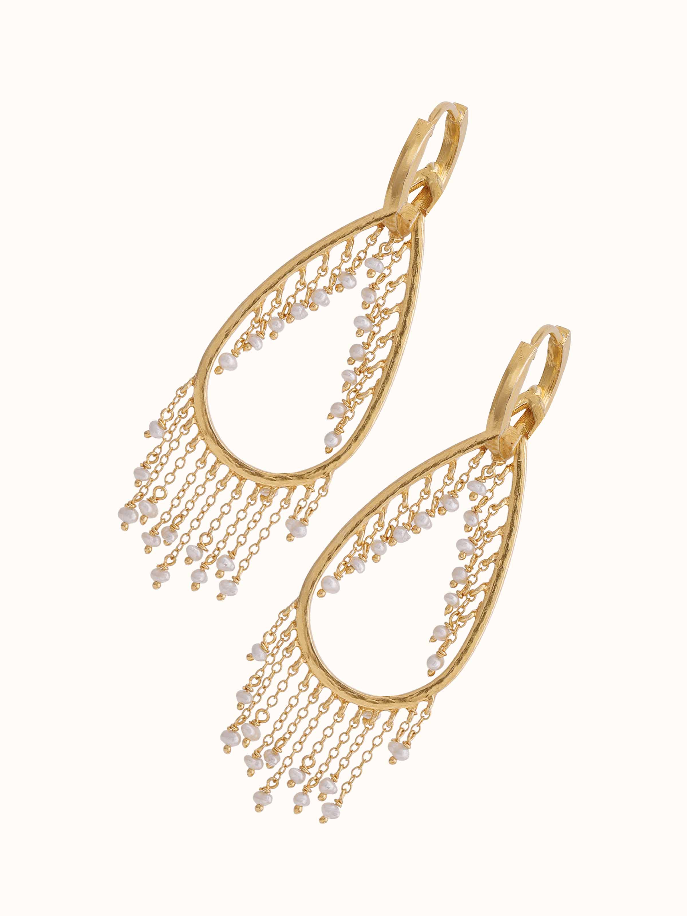 Angled view of Silver Flame Glass Long Necklace showcasing its elegant design.