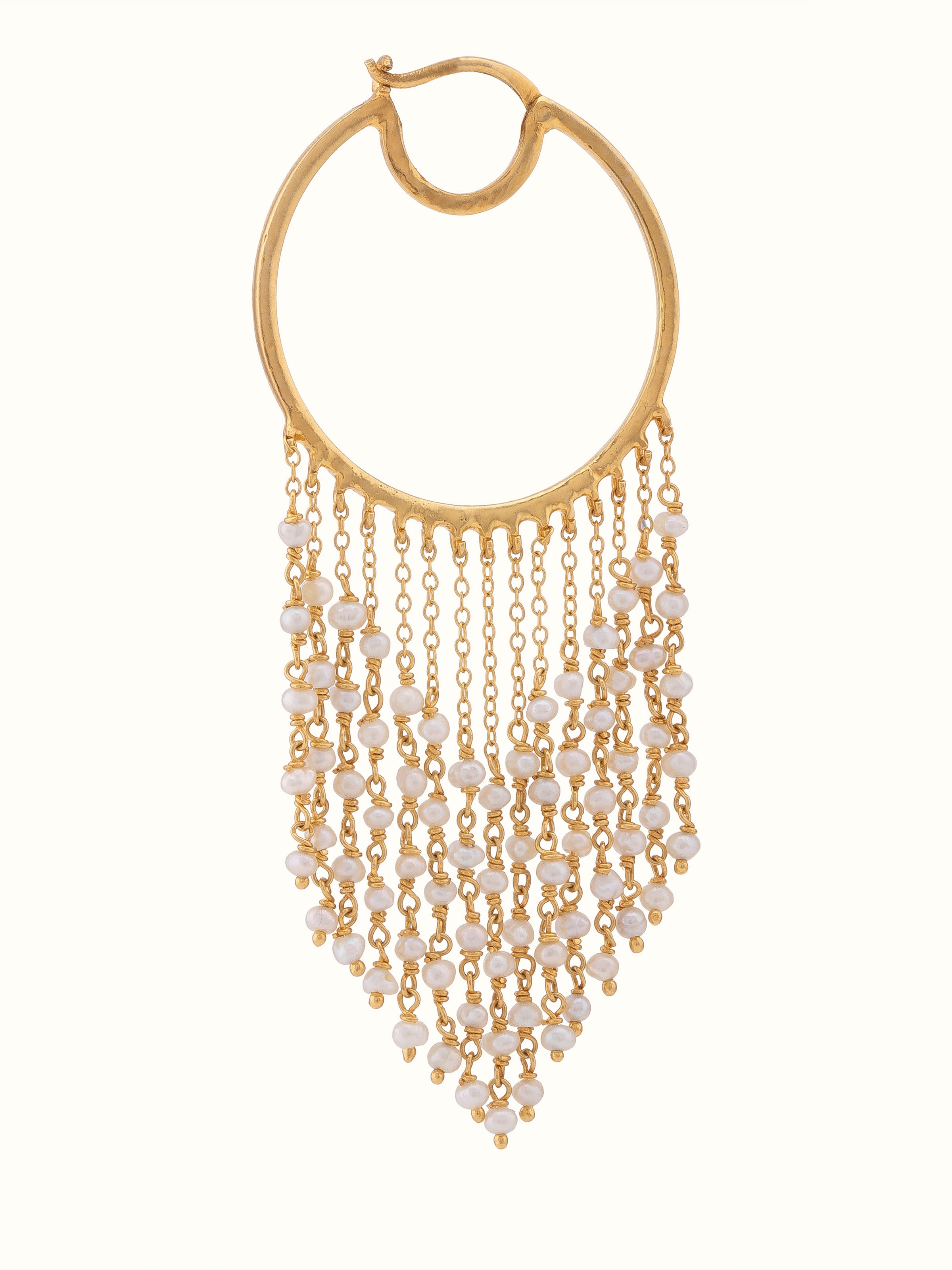 Front view of silver smithing hoops highlighting their sleek design and polished finish