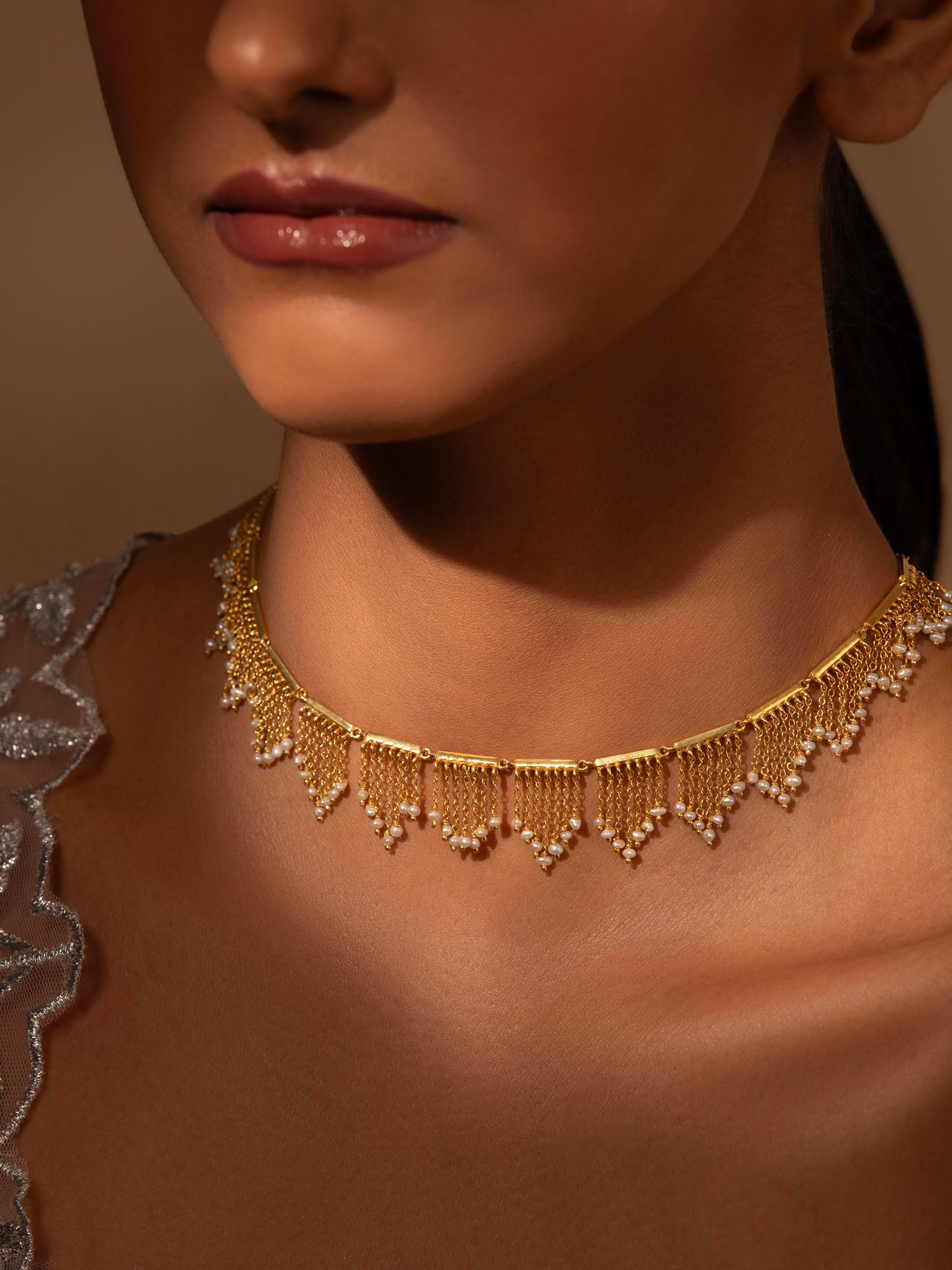 Angled view of Silver Smithing Choker emphasizing intricate detailing and polished finish.