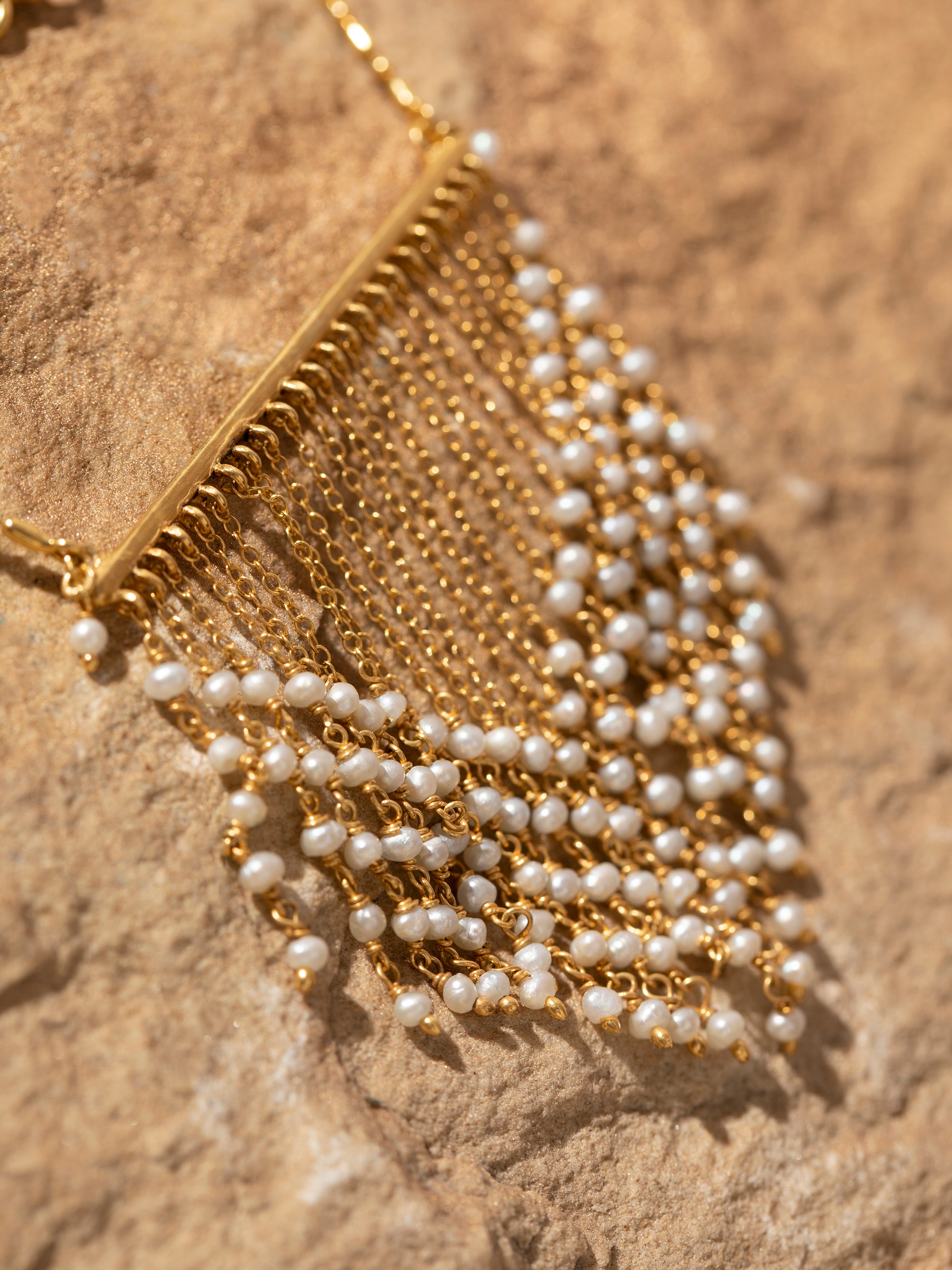 Detailed view of Silver Smithing Long Necklace focusing on the intricate craftsmanship and design