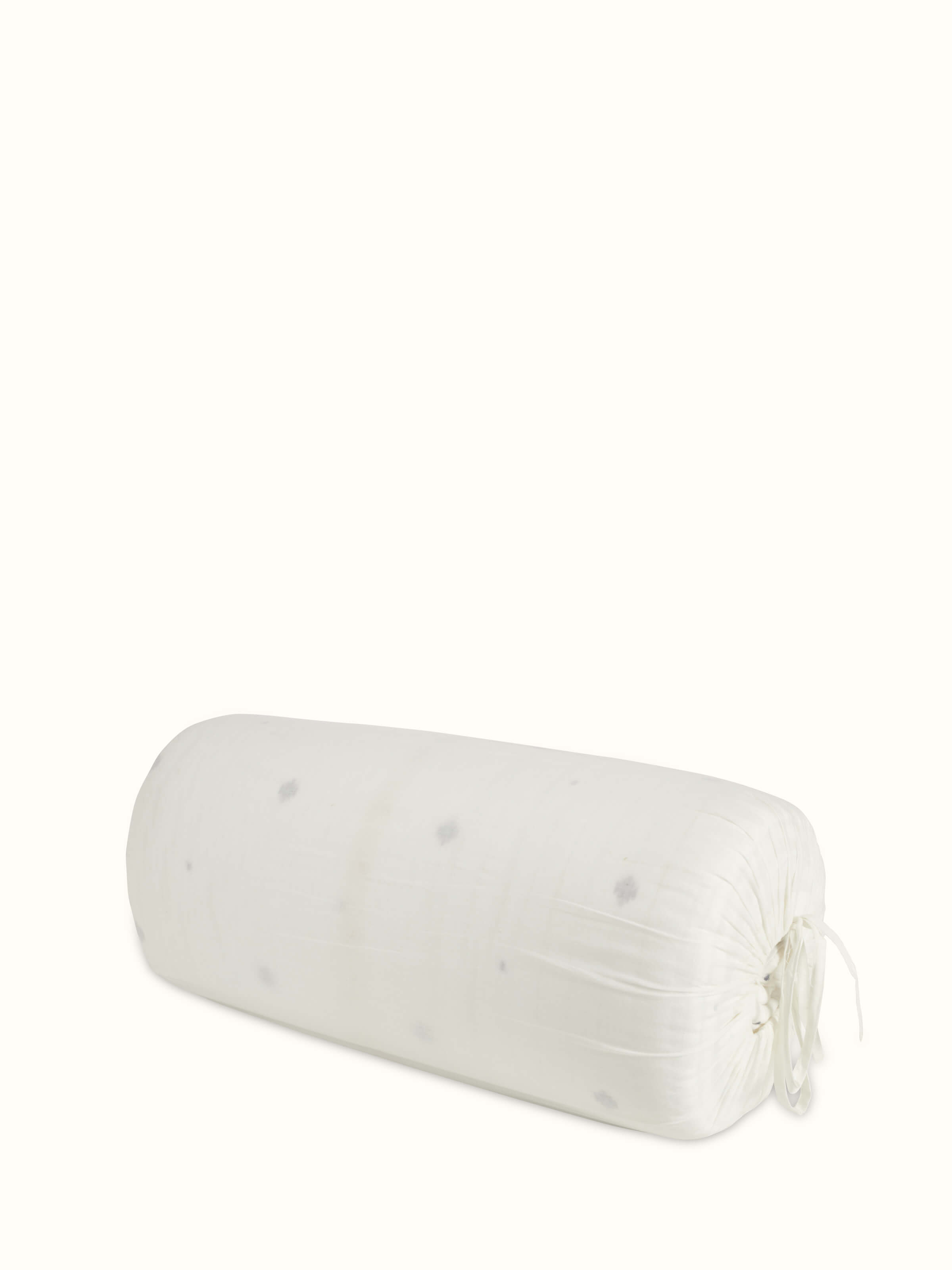 Full view of Kalpanama ivory woven buti cotton quilt double, showcasing its design and use.