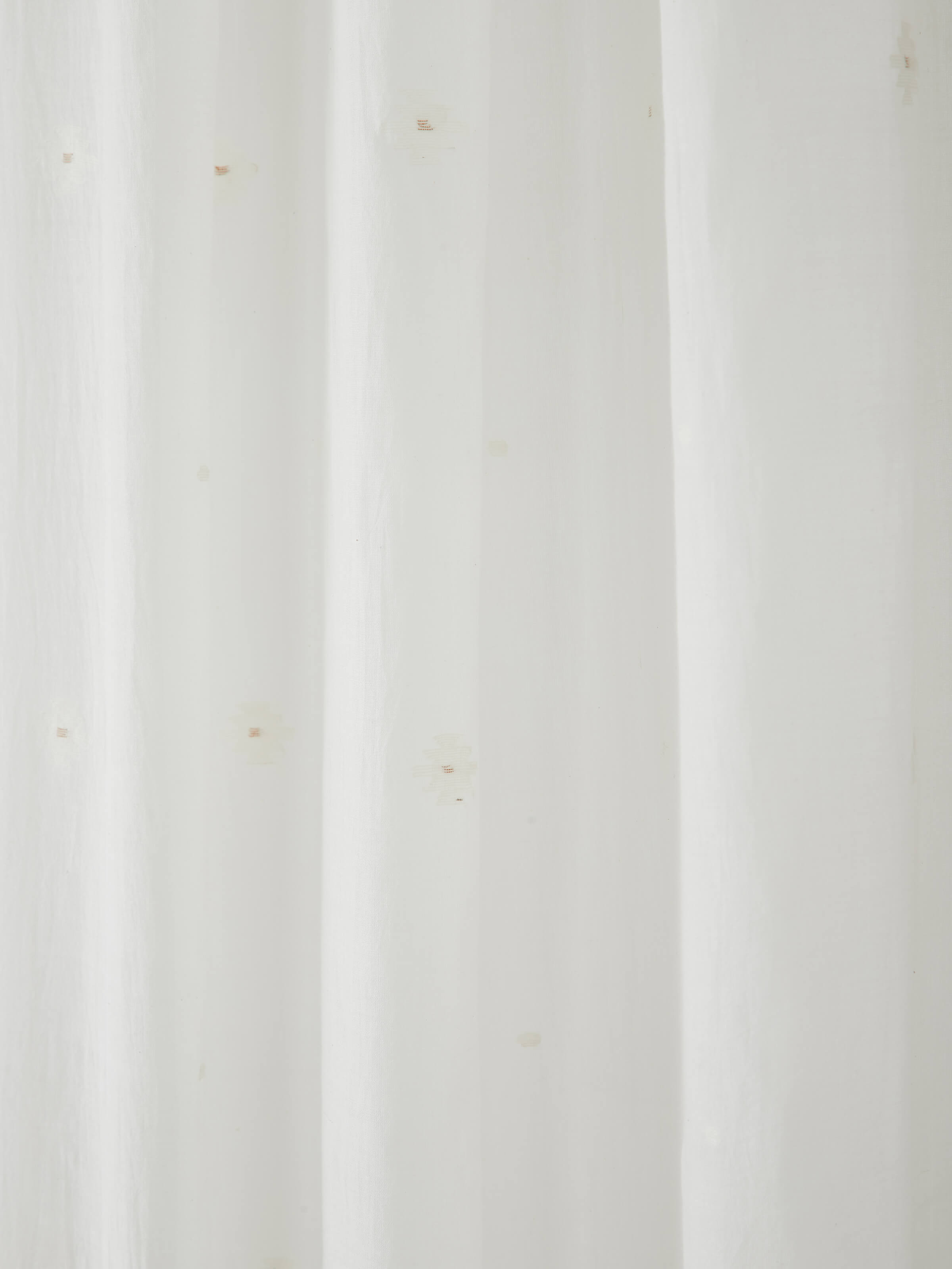 Overall view of Kalpanama Ivory Zari Buti Handloom Cotton Curtain showcasing the curtain hanging and its design.