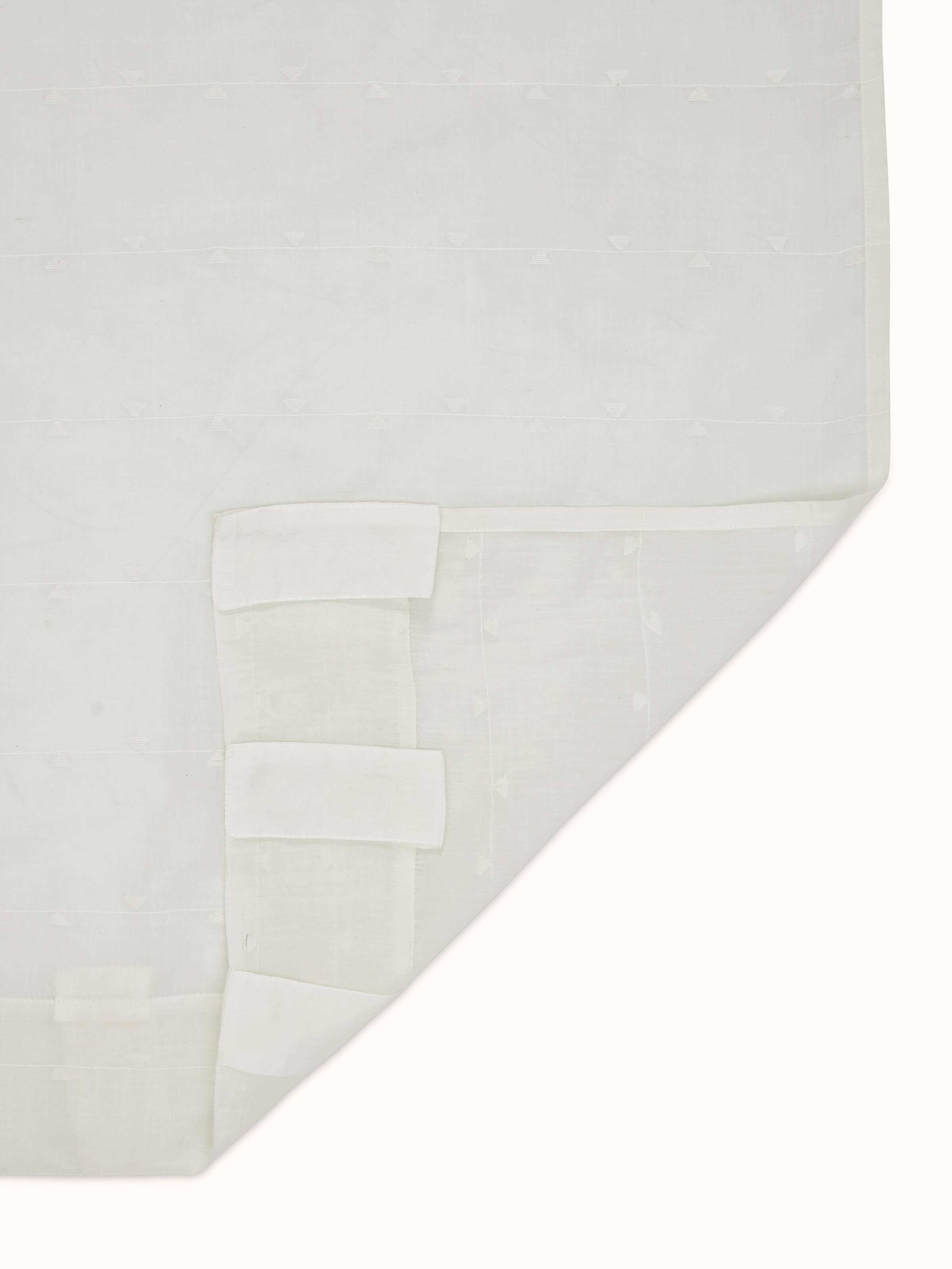 Kalpanama White Woven Buti Handloom Cotton Curtain (9 Ft)