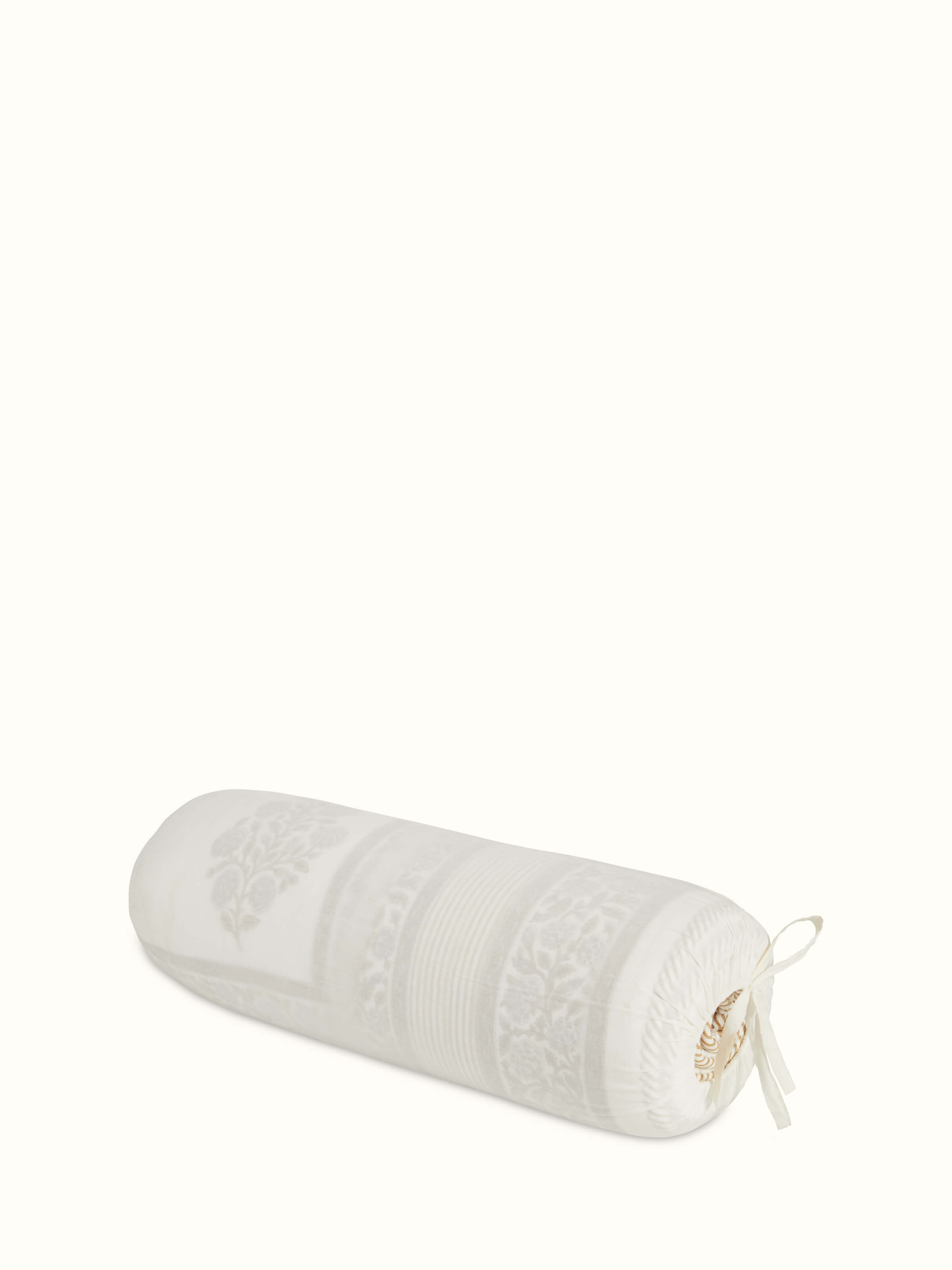 Saha brown buta cotton Sanganeri block printed single quilt displayed to show its full design and traditional print.