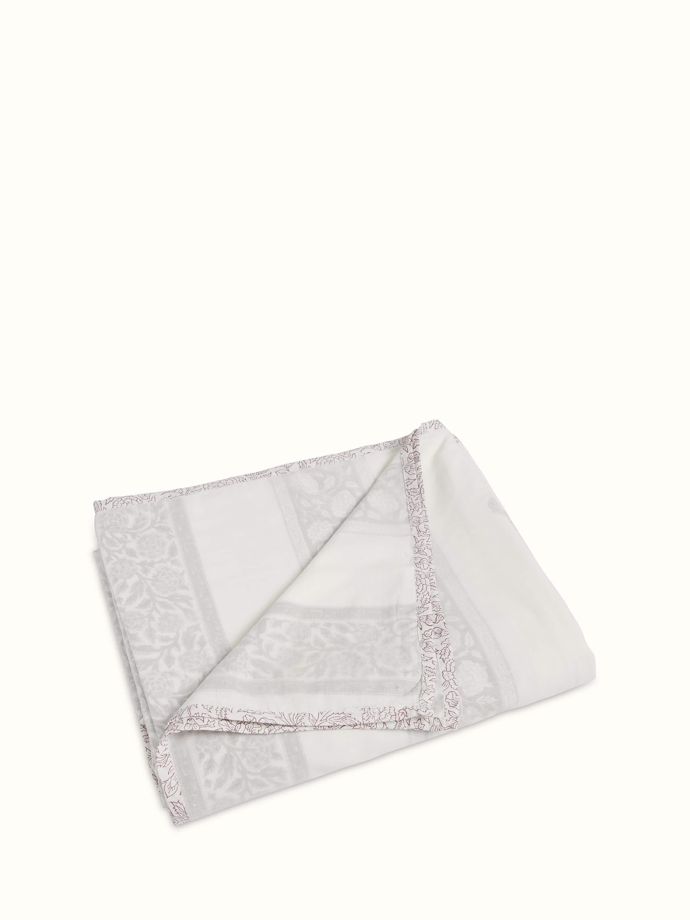 Saha lavender buta stripe cotton Sanganeri block printed single dohar, showing the lavender buta design and soft texture.