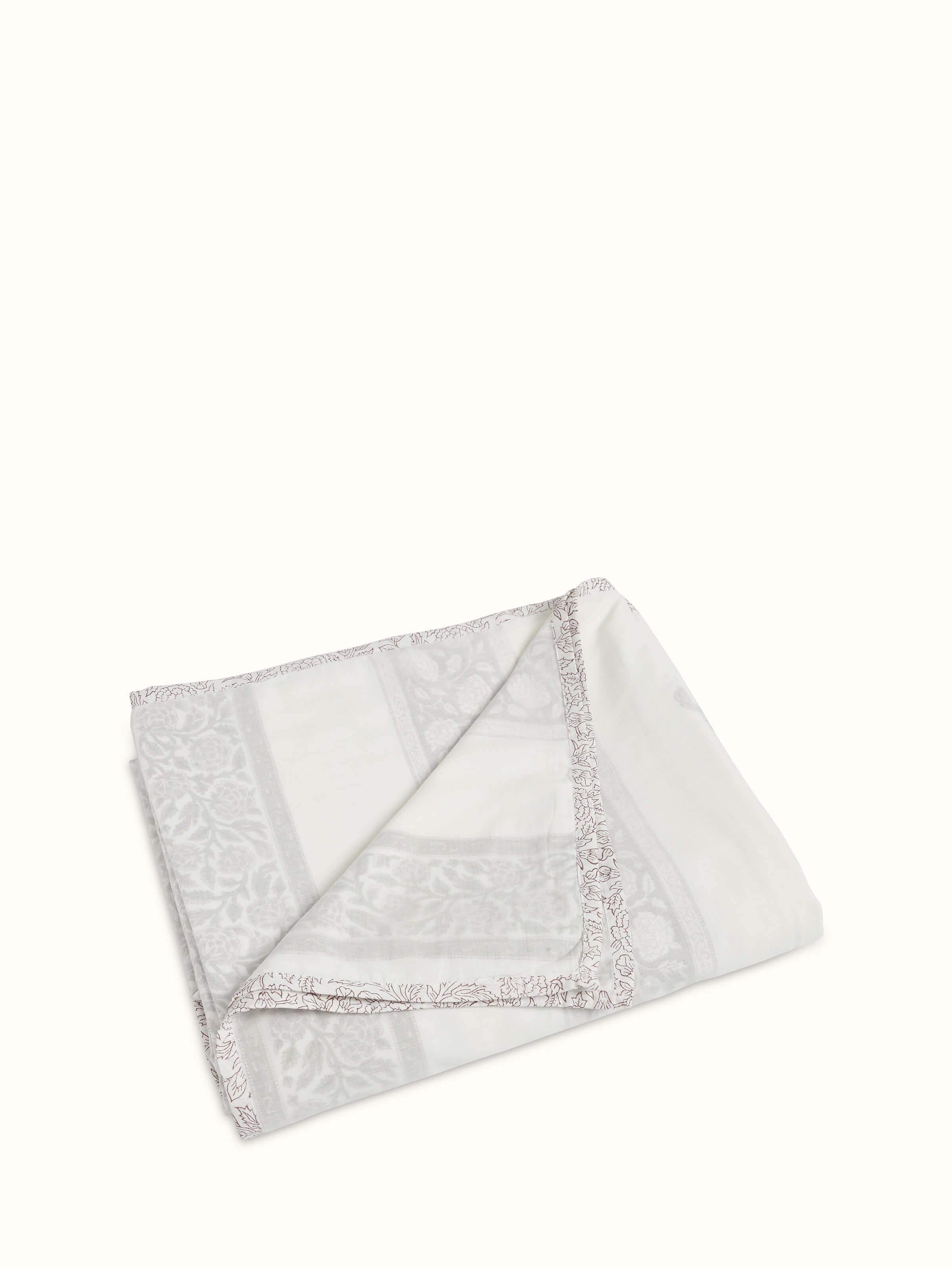 Saha lavender buta stripe cotton Sanganeri block printed double dohar - full view