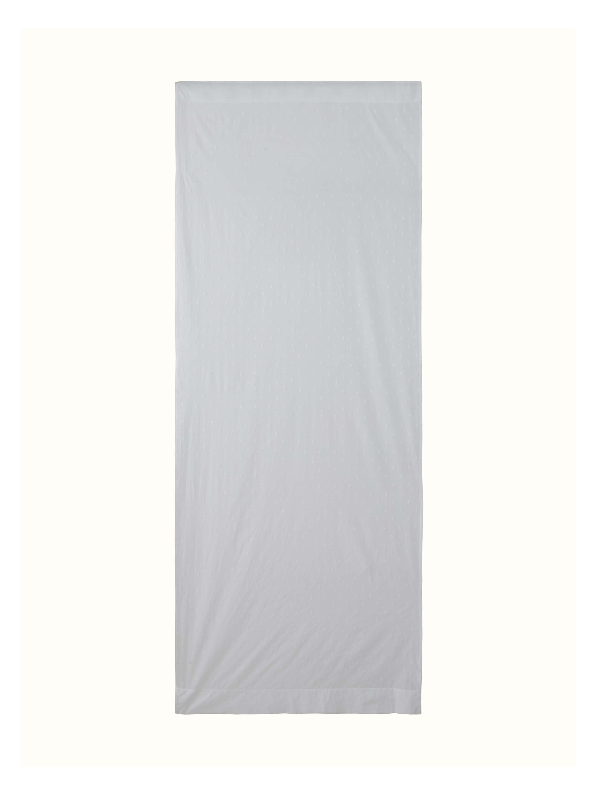 Front view of Svetah White Trellis Silk Cotton Chikankari Sheer Curtain showcasing its elegant design and sheer texture.