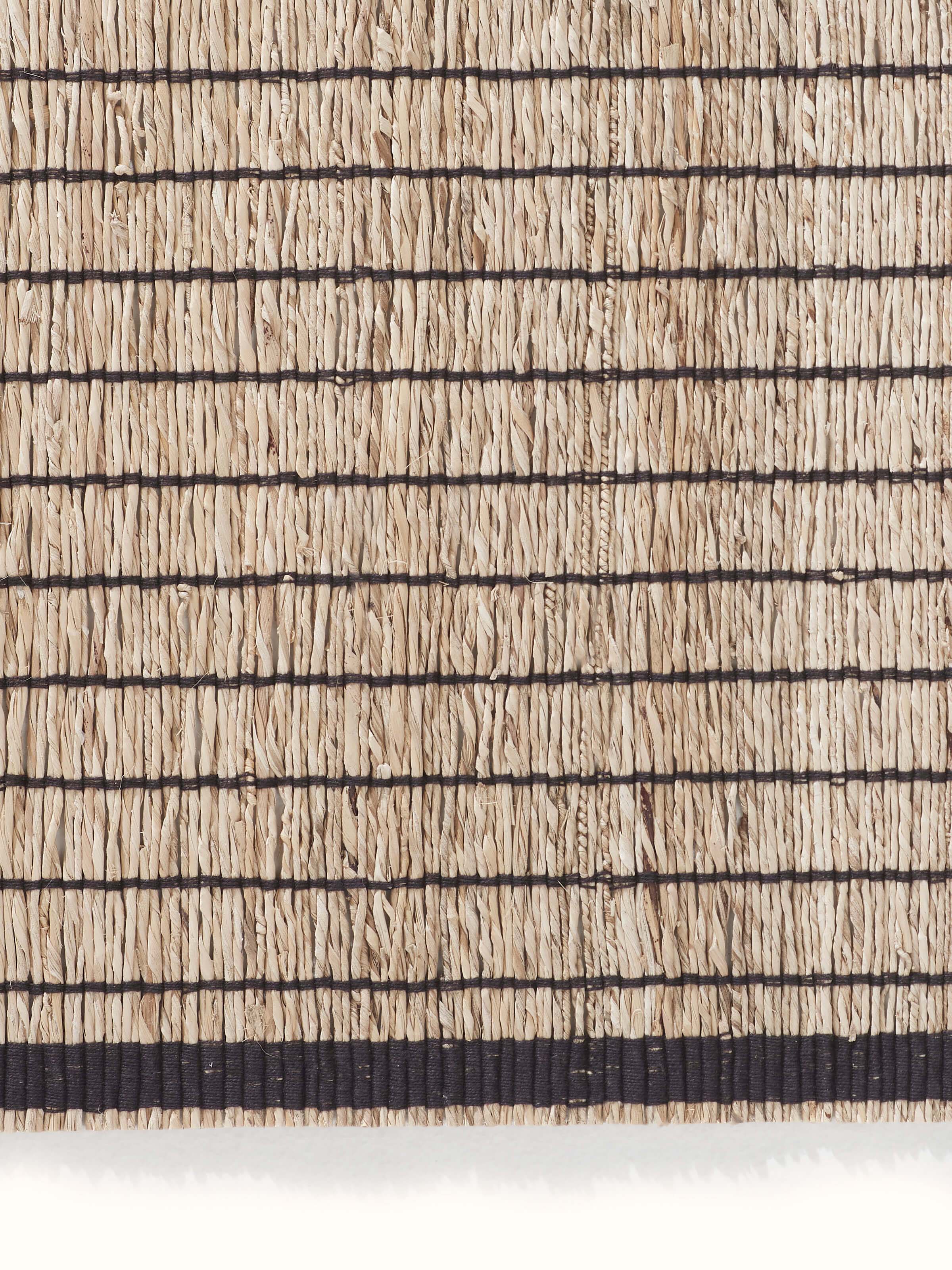 Angled image highlighting the elegant striped layout and rustic charm.