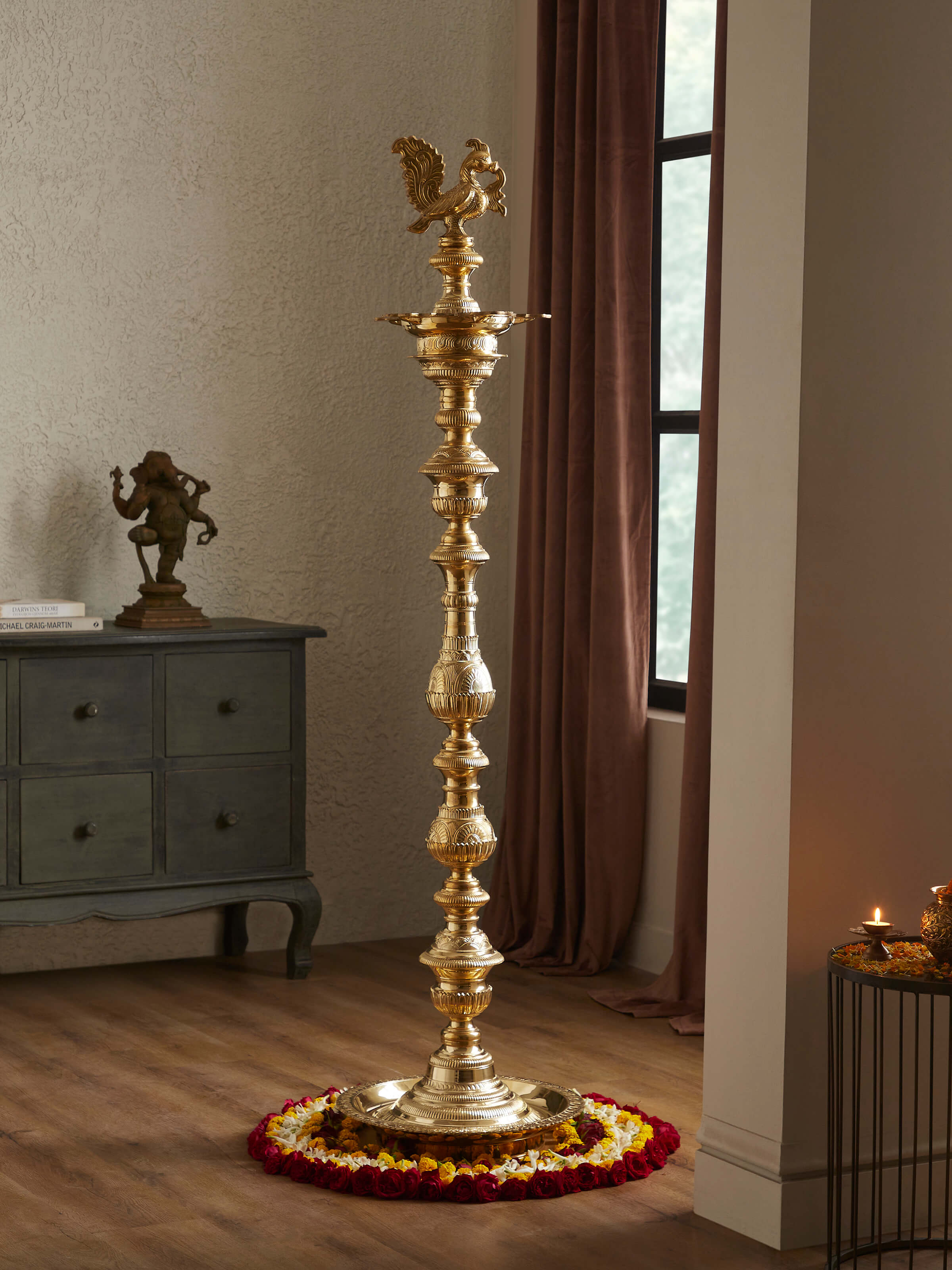 Traditional Brass Vilakku Stand Diya