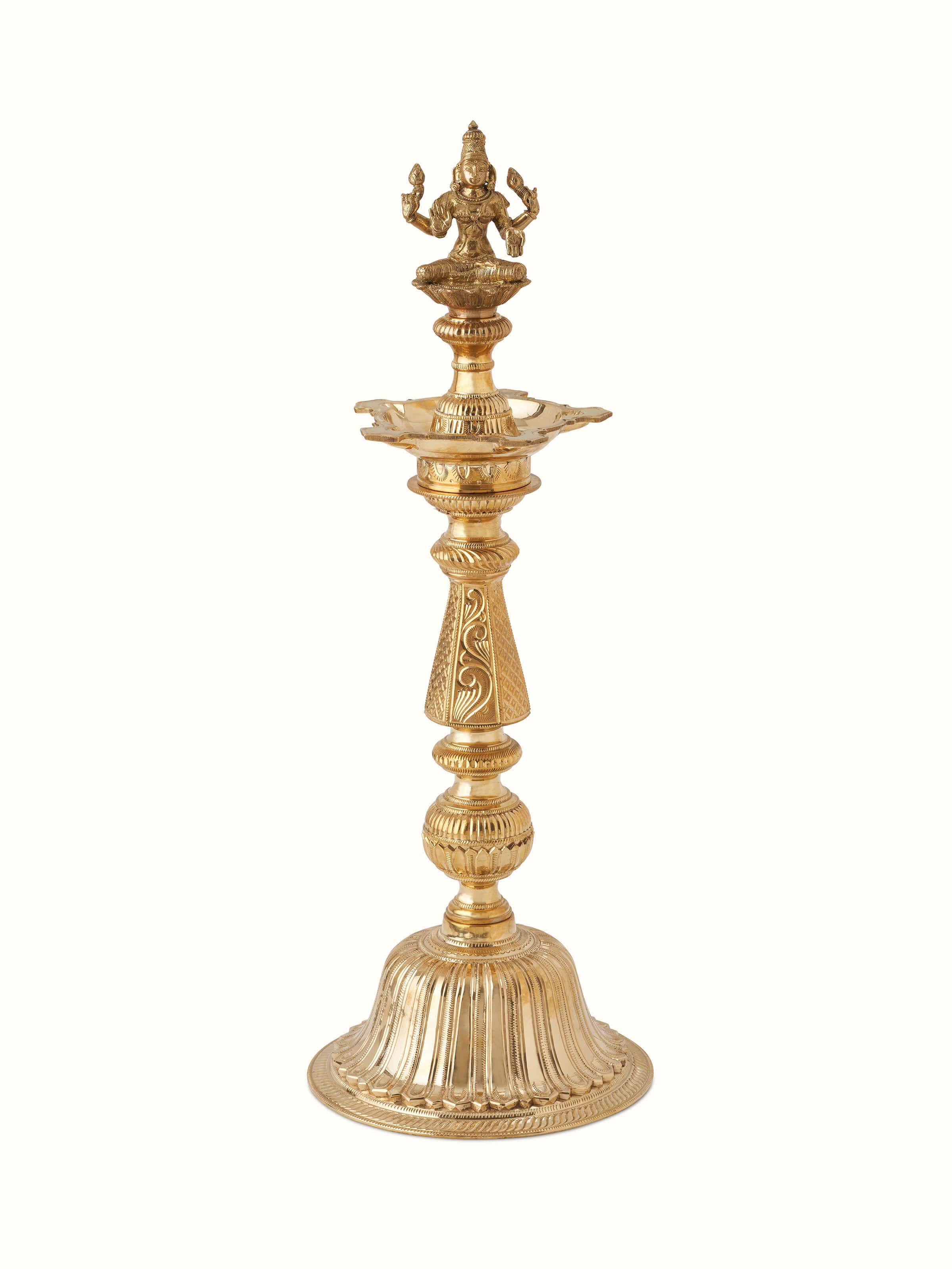 Polished Brass Vilakku Stand Diya