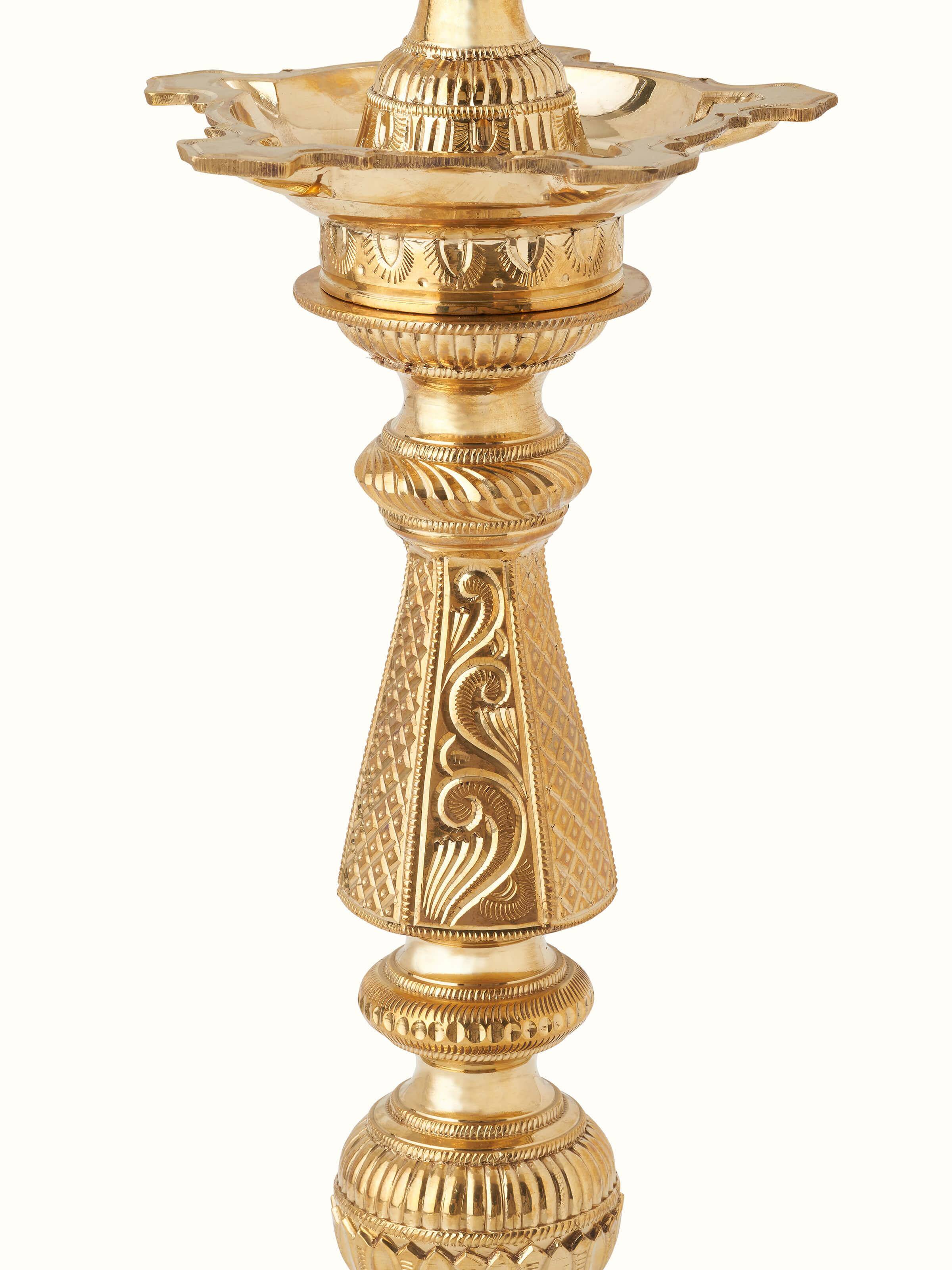 Polished Brass Vilakku Stand Diya