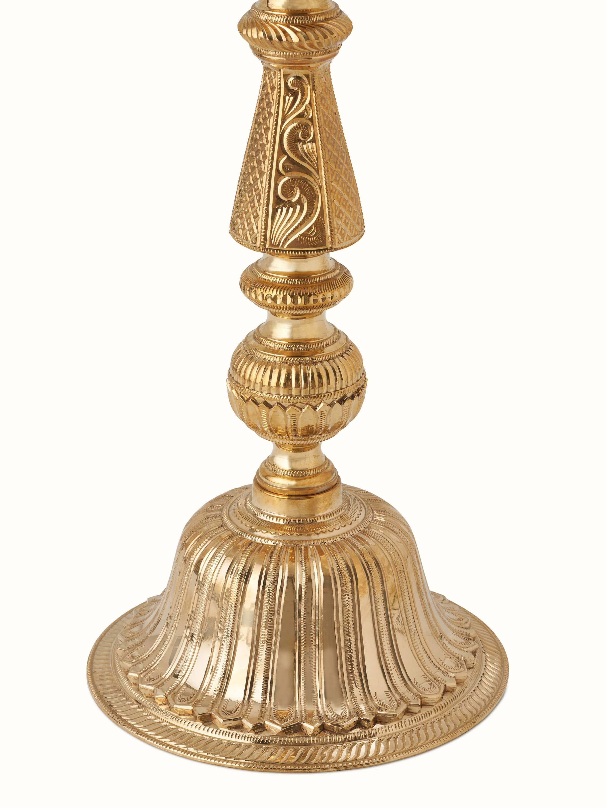 Polished Brass Vilakku Stand Diya