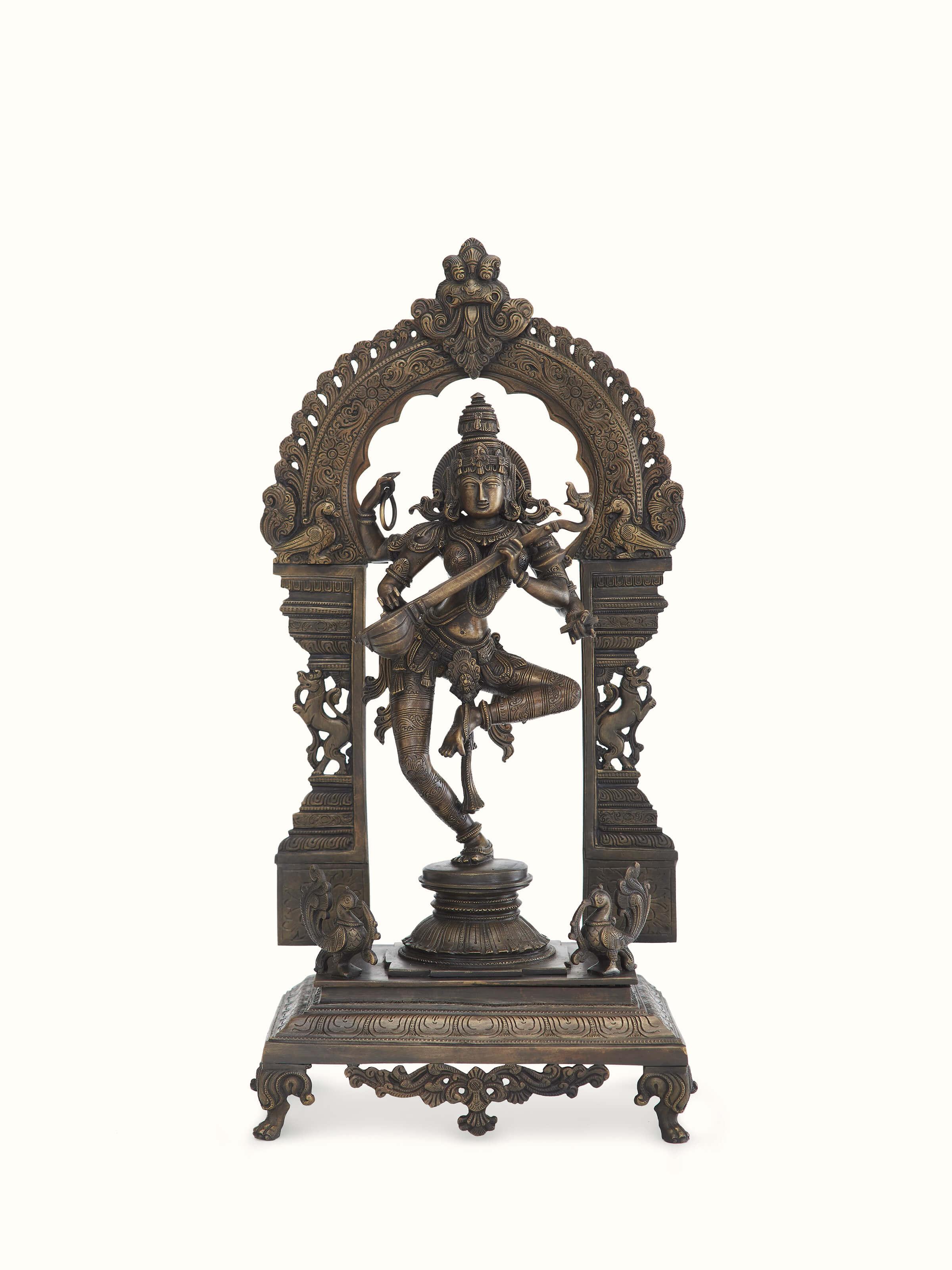 Dancing Saraswathi with Arc Bronze Casting Idol