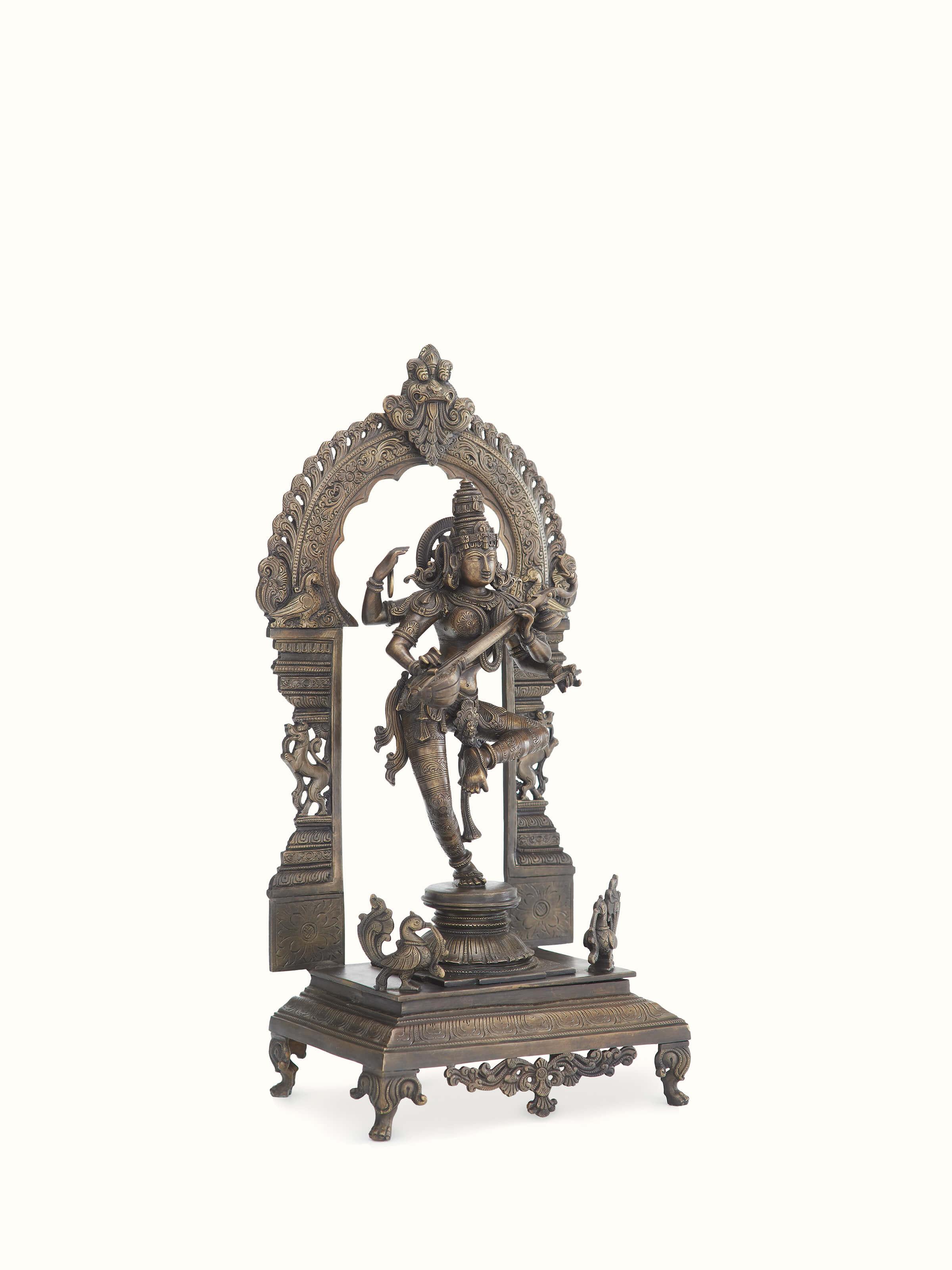 Dancing Saraswathi with Arc Bronze Casting Idol