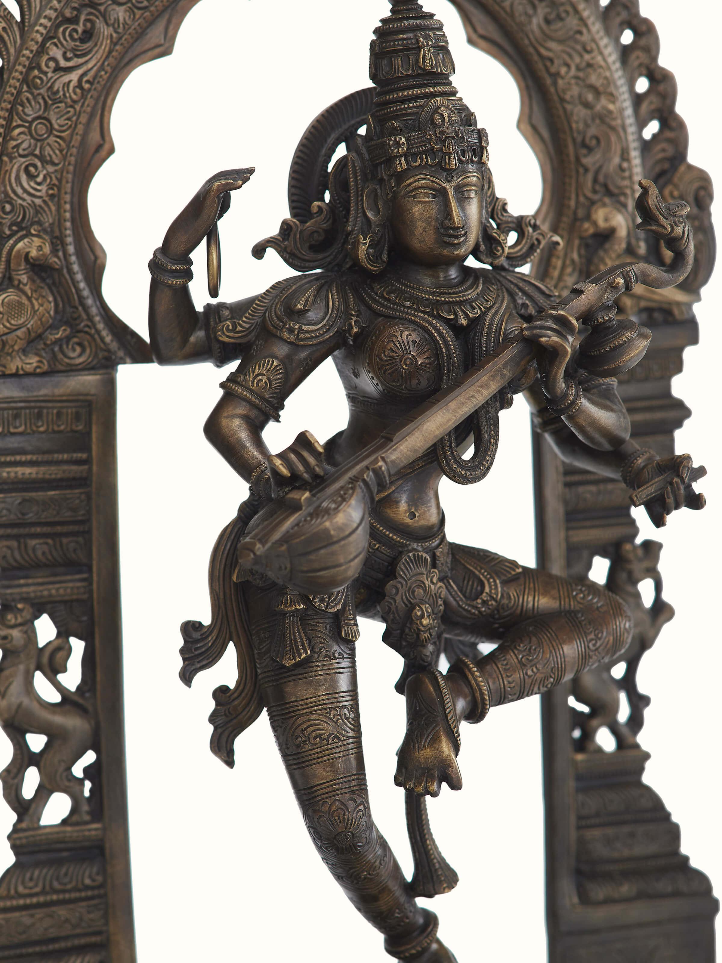 Dancing Saraswathi with Arc Bronze Casting Idol