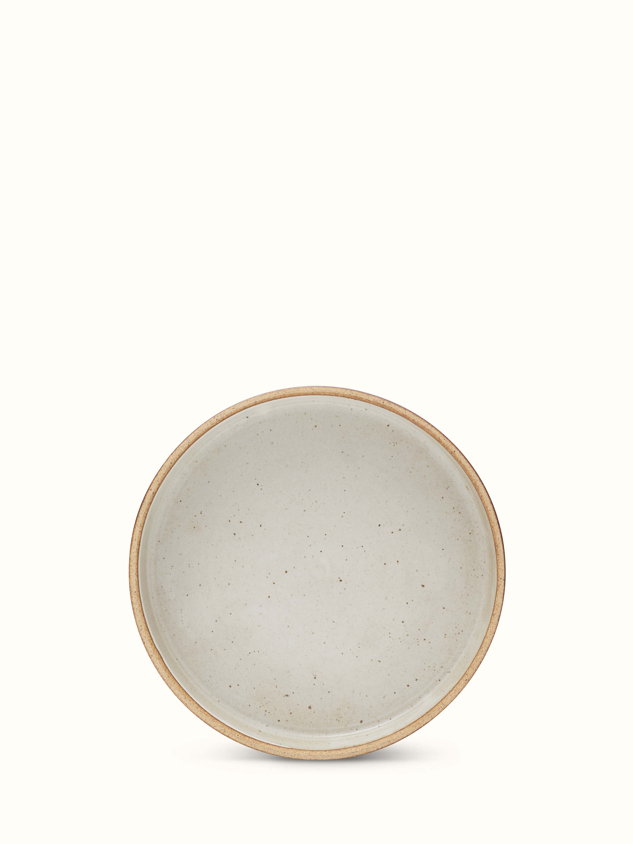Front view of Studio Pottery Ceramic Serving Bowl in Beige showcasing smooth finish