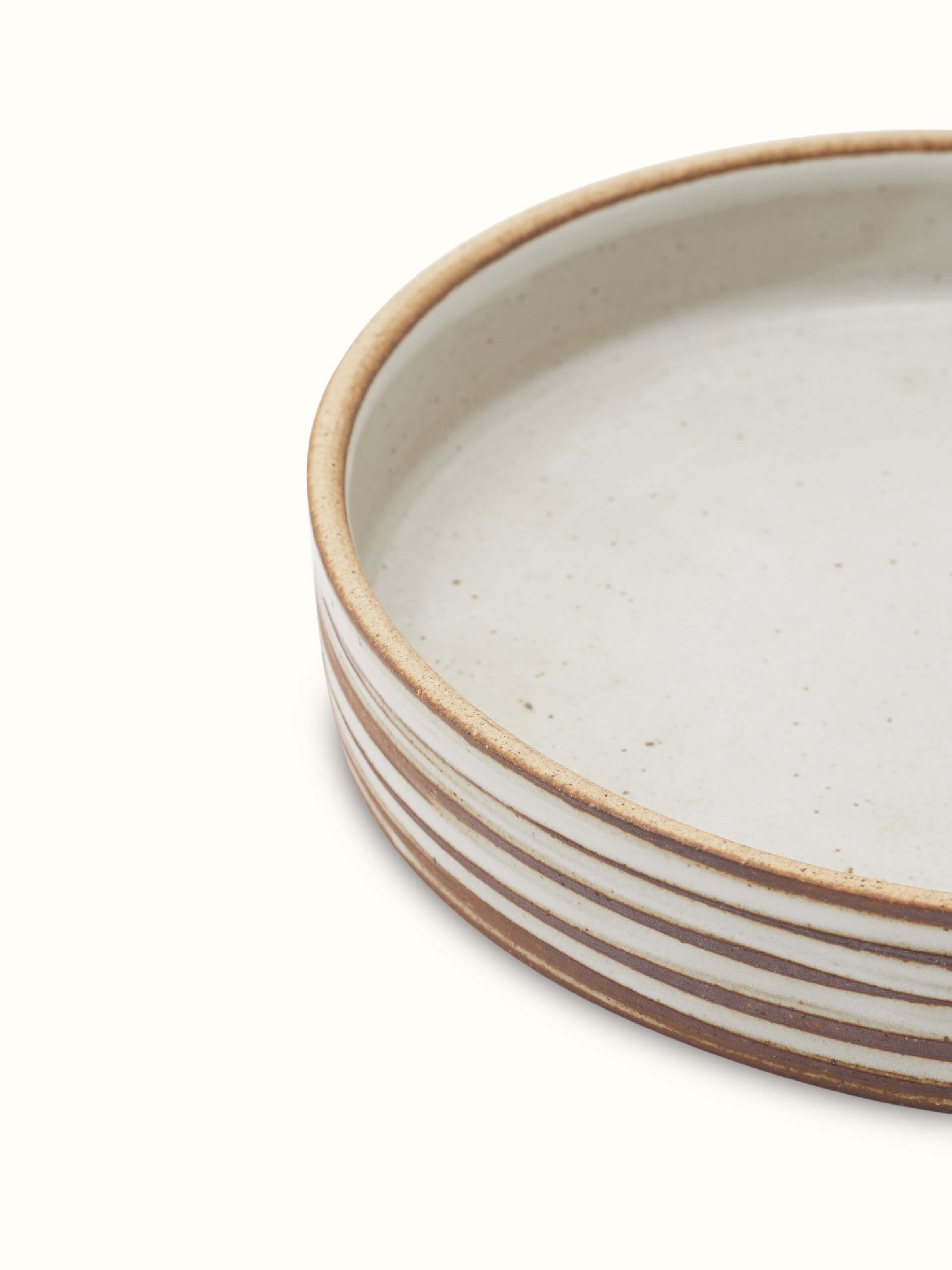 Close-up of Studio Pottery Ceramic Serving Bowl in Beige showing fine texture