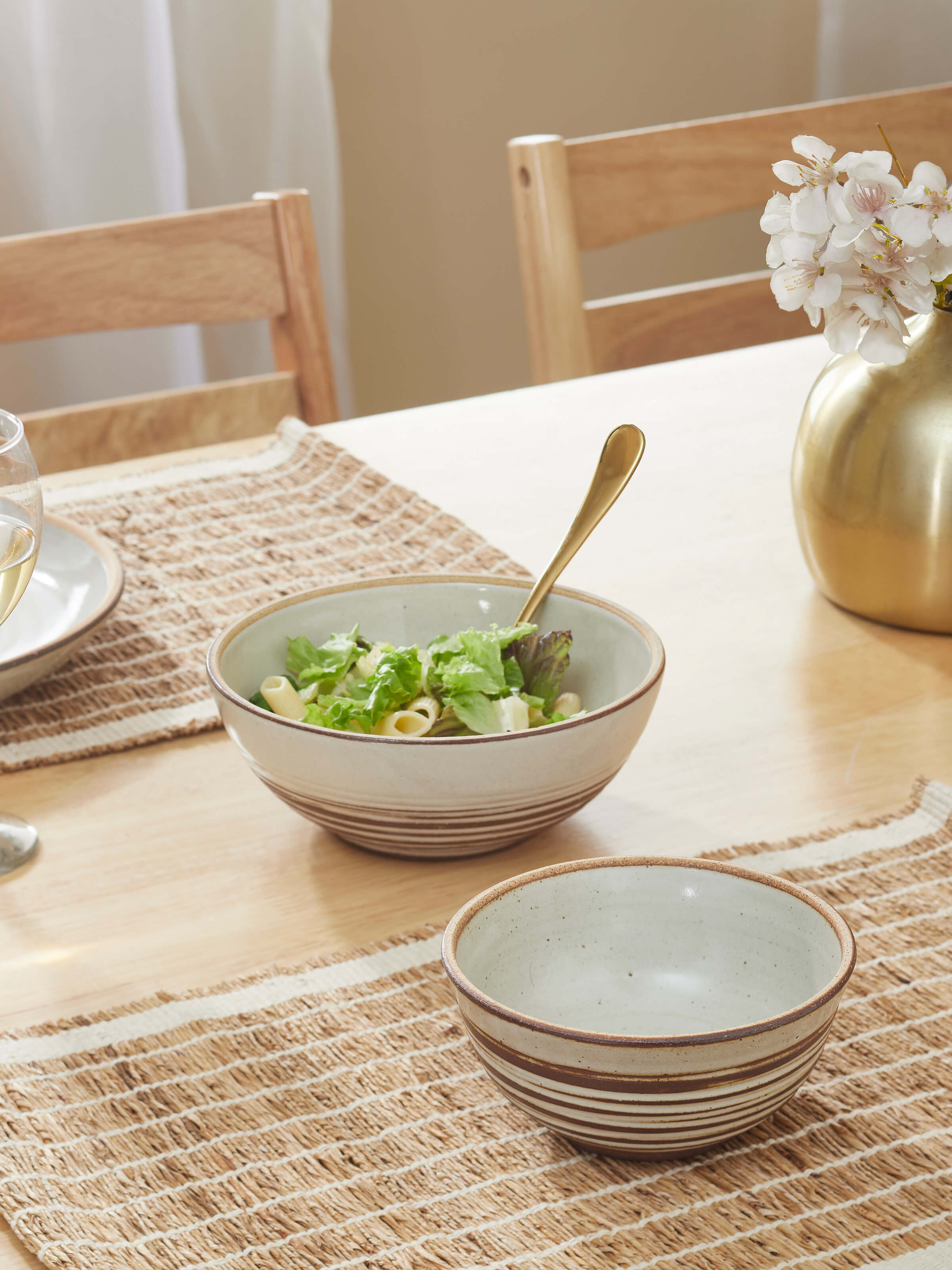 Side view of Studio Pottery Ceramic Serving Bowls (2 pcs), highlighting the smooth finish and craftsmanship