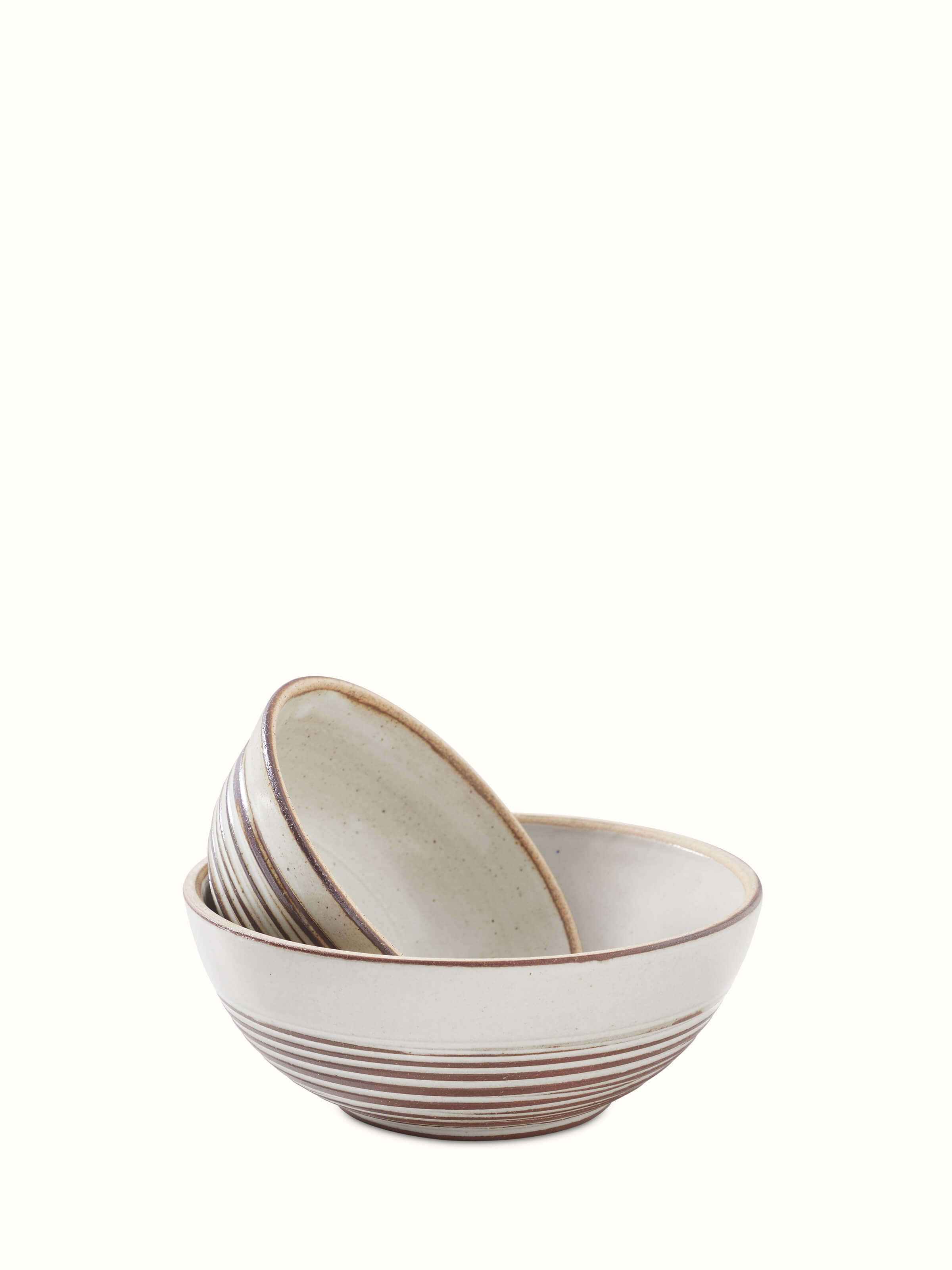 Close-up view of Studio Pottery Ceramic Serving Bowls (2 pcs), focusing on the texture and details of the pottery